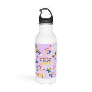 Pride Month Lgbtq Symbol Rainbow Colors Cute Elements Set Stainless Steel Water Bottle