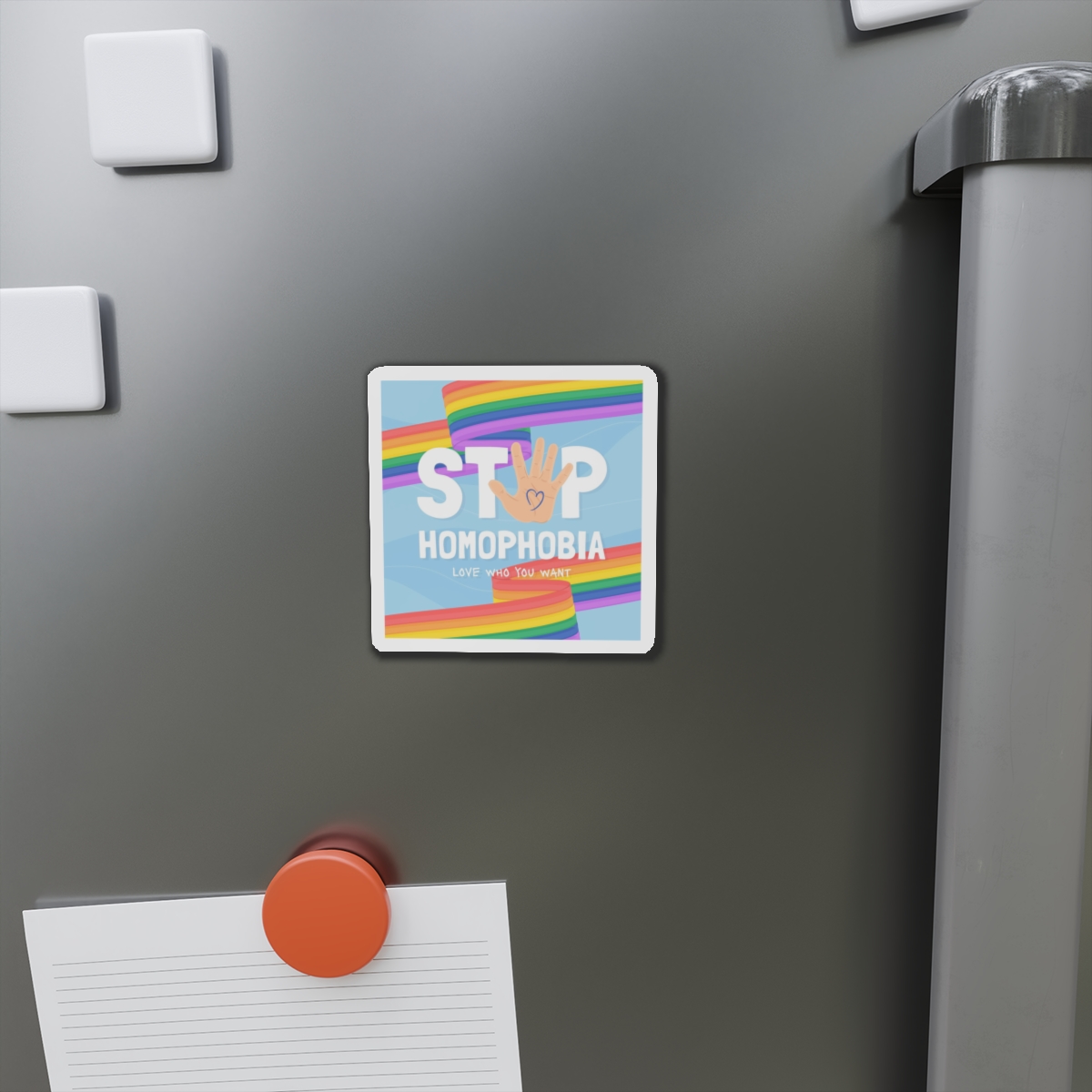 Hand Drawn Stop Homophobia Message Illustrated(1) Die Cut Magnets - Image 5