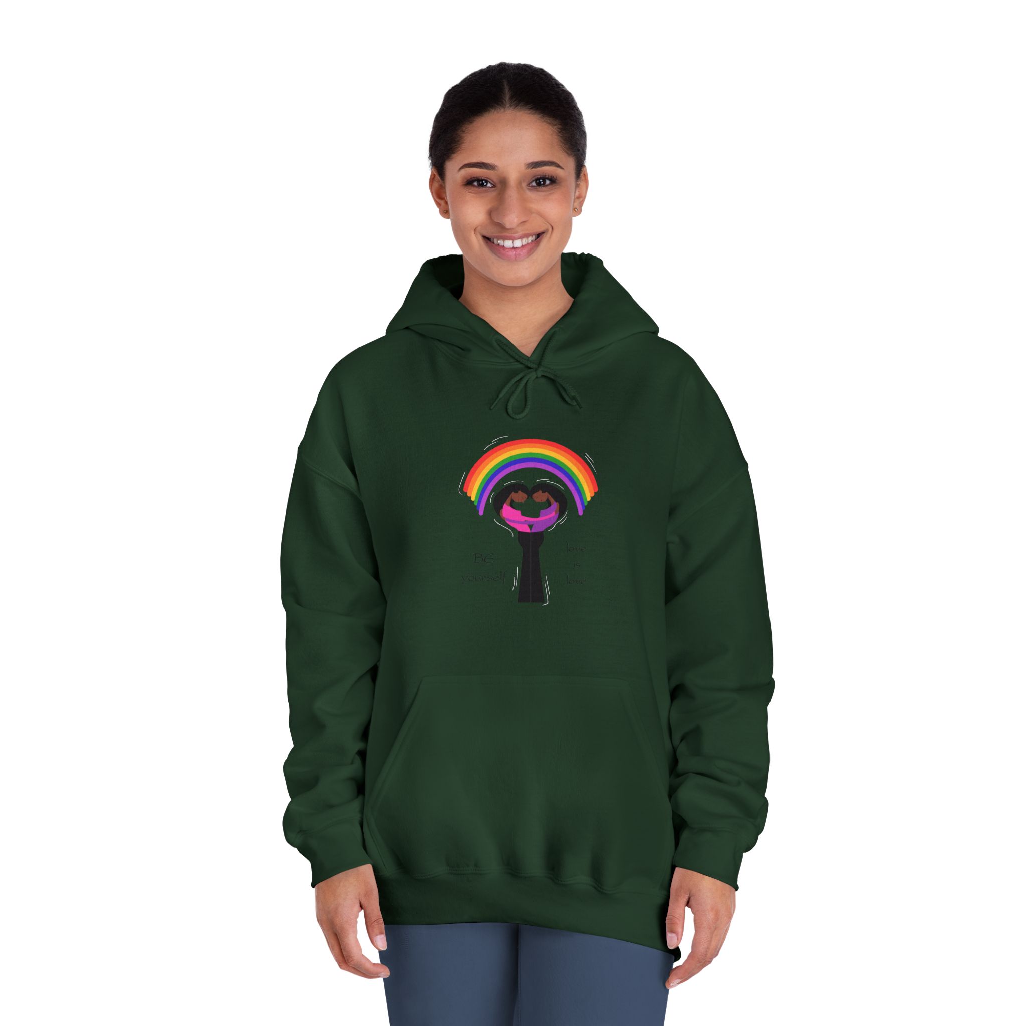 Poster Two Girls Hugging With Rainbow Unisex Dryblend Hooded Sweatshirt - Image 24