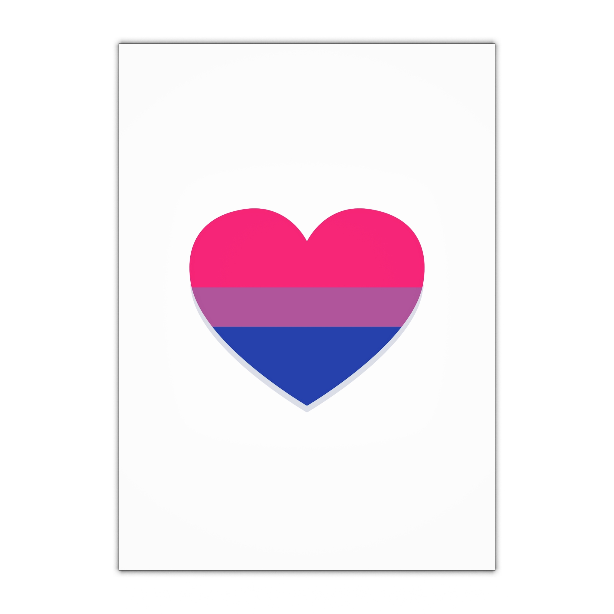 Bisexual Flag Heart Shape Gift Wrapping Paper Sheets 1pc