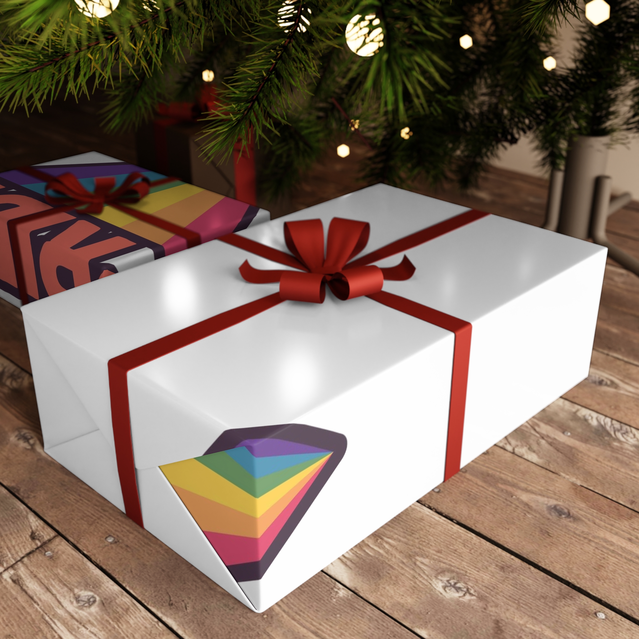 Pride Text With Rainbow Flag Badge Lgbt Symbol Gay Lesbian Bisexual Trans Queer Love Symbol Gift Wrapping Paper Sheets 1pc - Image 3