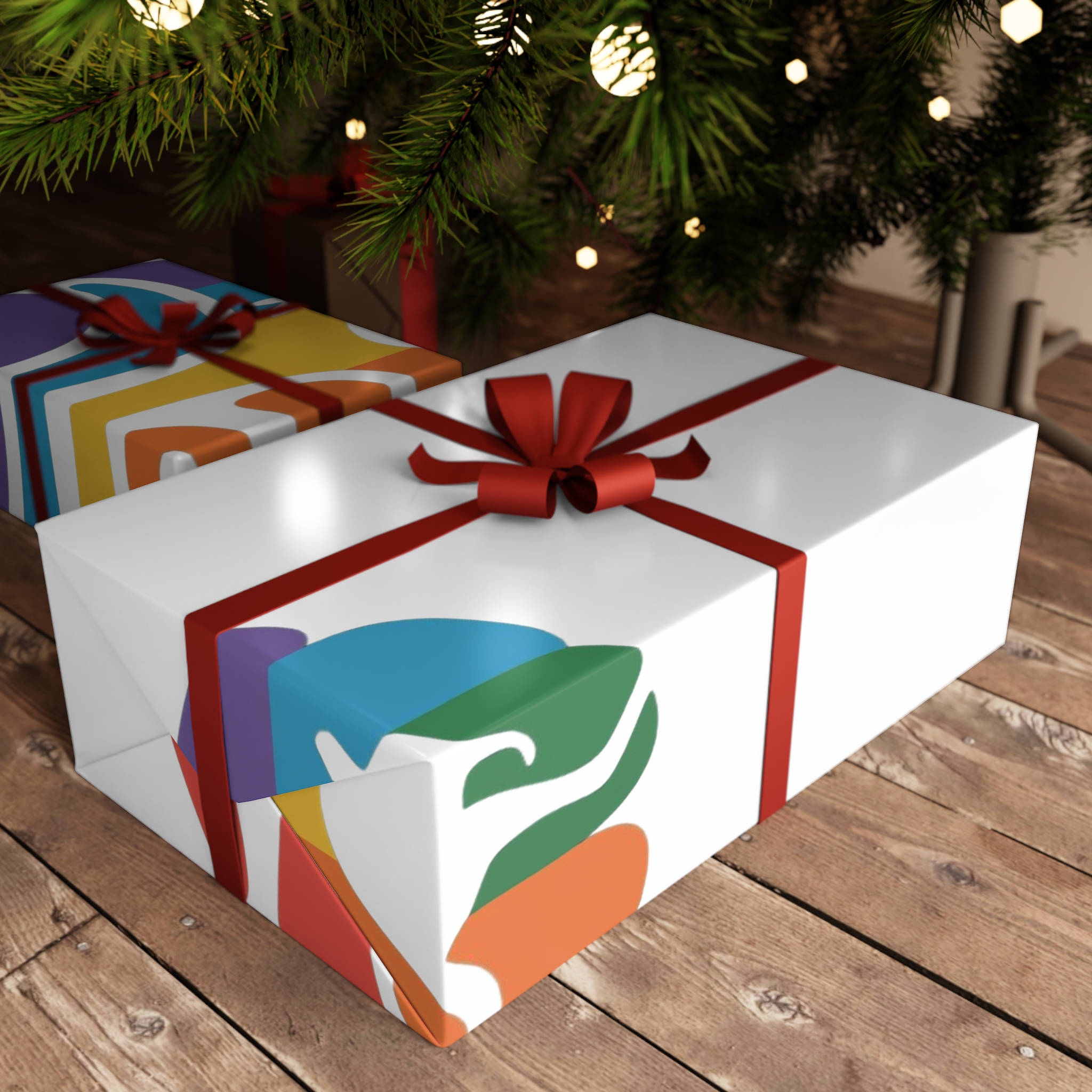 Hello Multicolor Logo Gift Wrapping Paper Sheets 1pc - Image 6