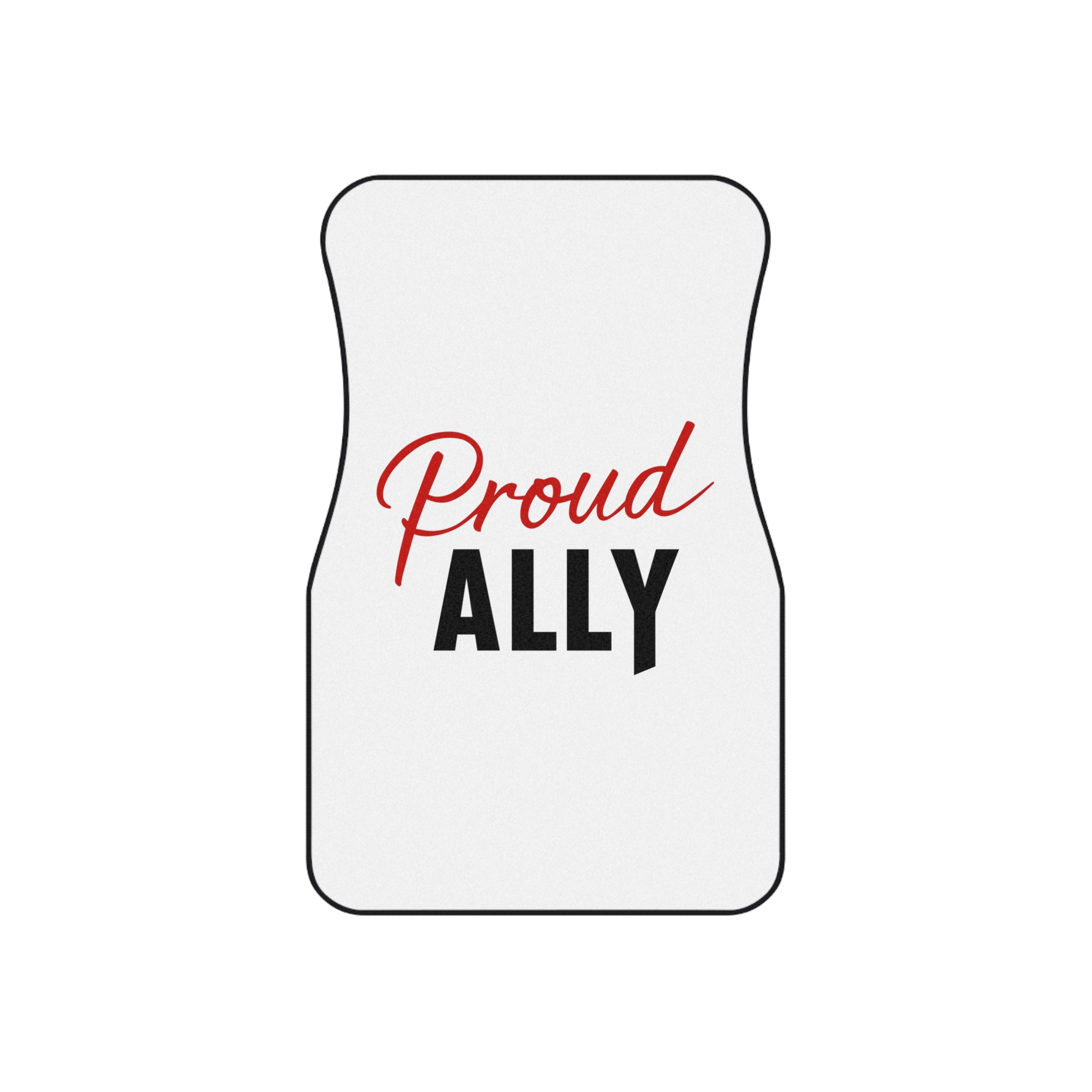 Proud Ally T Shirt Design Isolated White Background Car Mats Set Of 4 - Image 2
