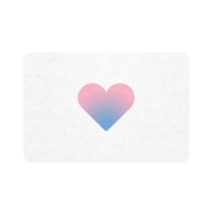 Gradient Heart Symbol Love Affection Pet Food Mat 12x18