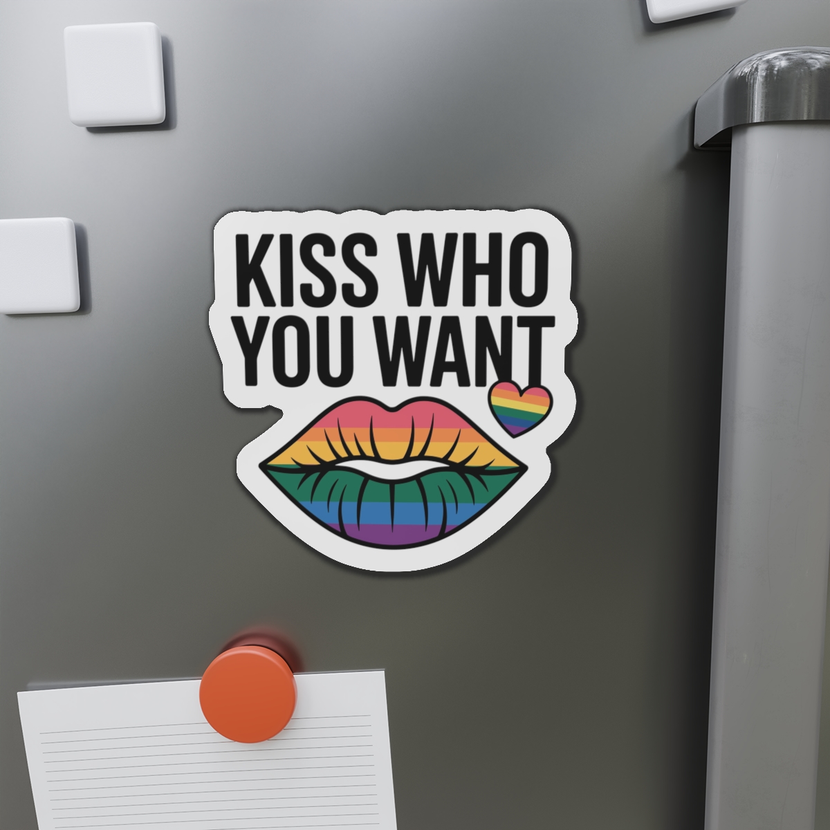Kiss Who You Want T Shirt Design Isolated White Background Die Cut Magnets - Image 14