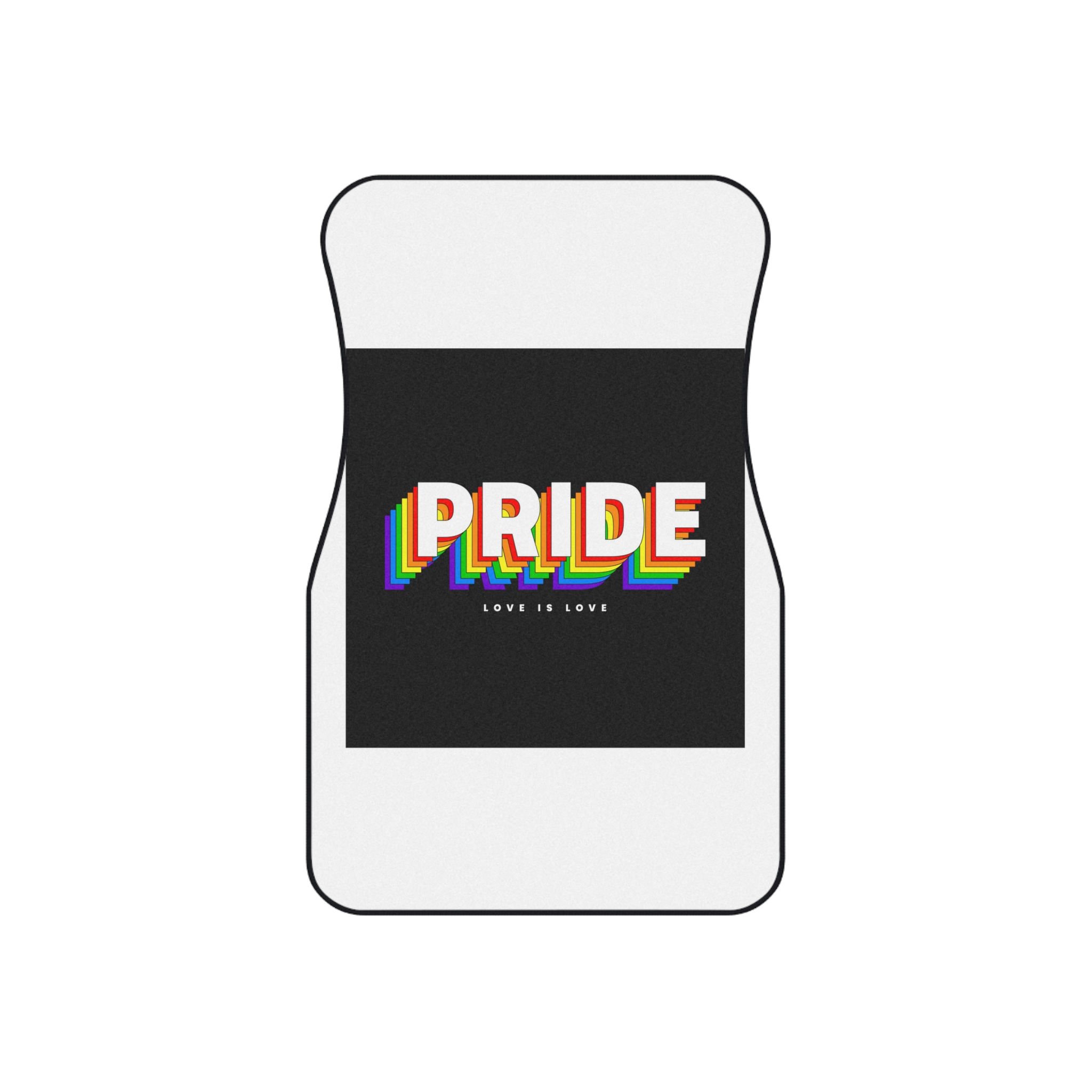 Vibrant Rainbow Pride Love Is Love Message Car Mats Set Of 4 - Image 2
