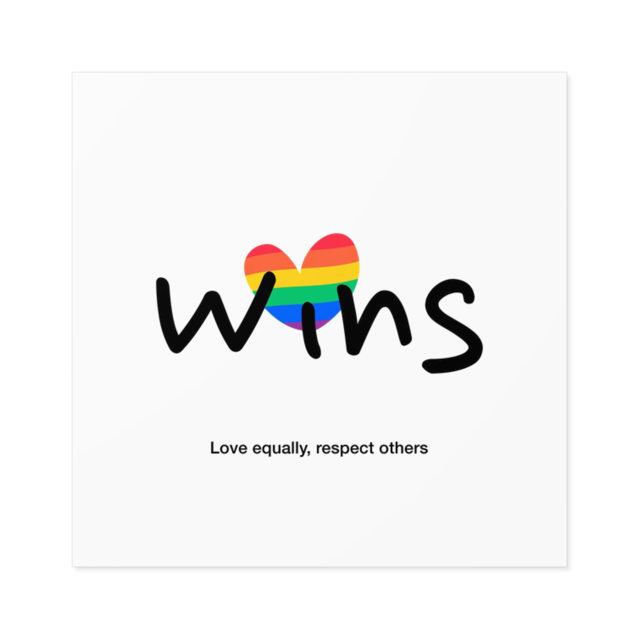 Love Letter Pride Rainbow Lettering Text Writing Pattern Freedom Love Heart Homo Colors Flag Parade (2) Laminate Stickers Square - Image 13