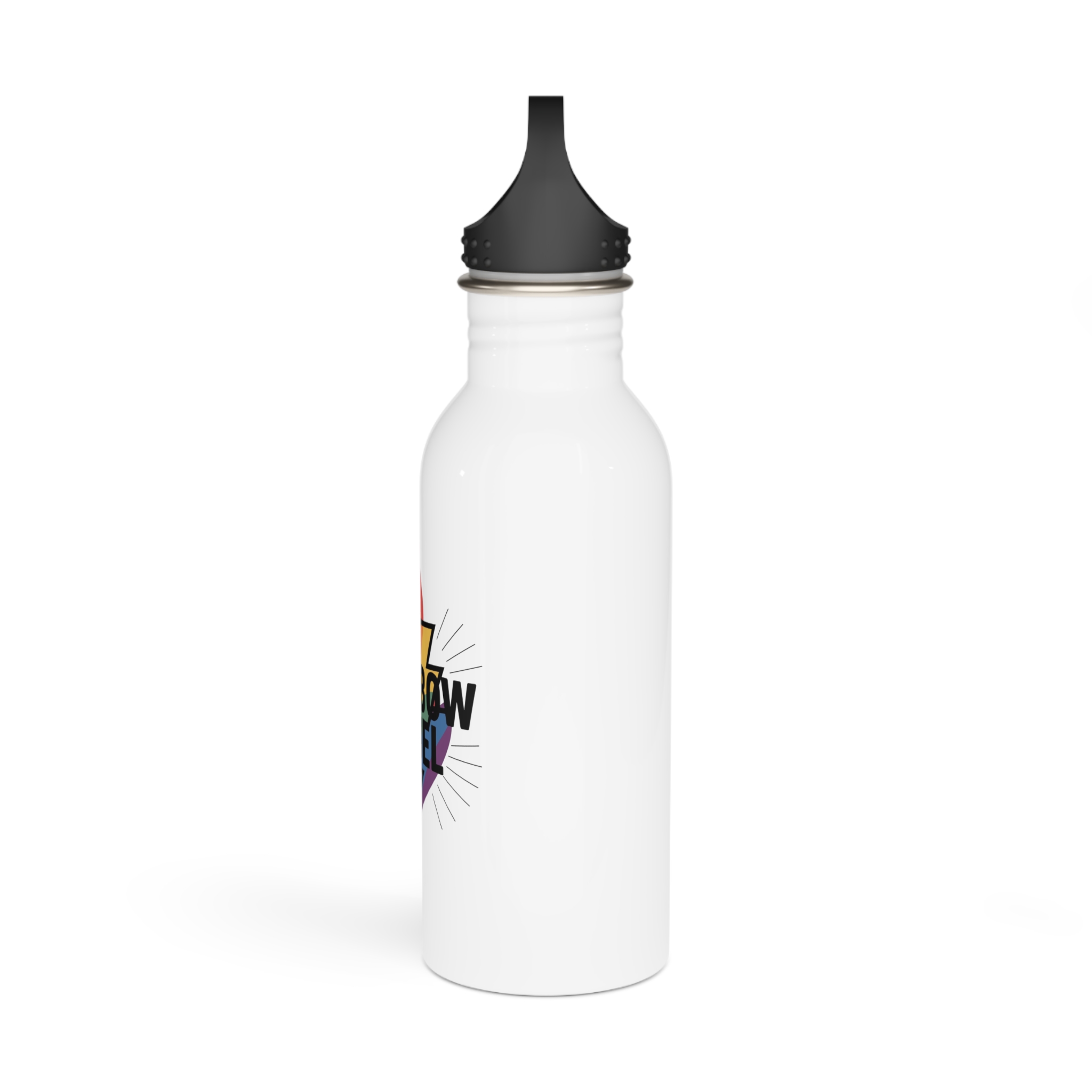 Rainbow Rebel T Shirt Design Isolated White Background 2 Stainless Steel Water Bottle - Image 4