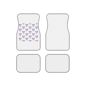 Vector Seamless Pattern Trans Lgbt Flag Heart Car Mats Set Of 4