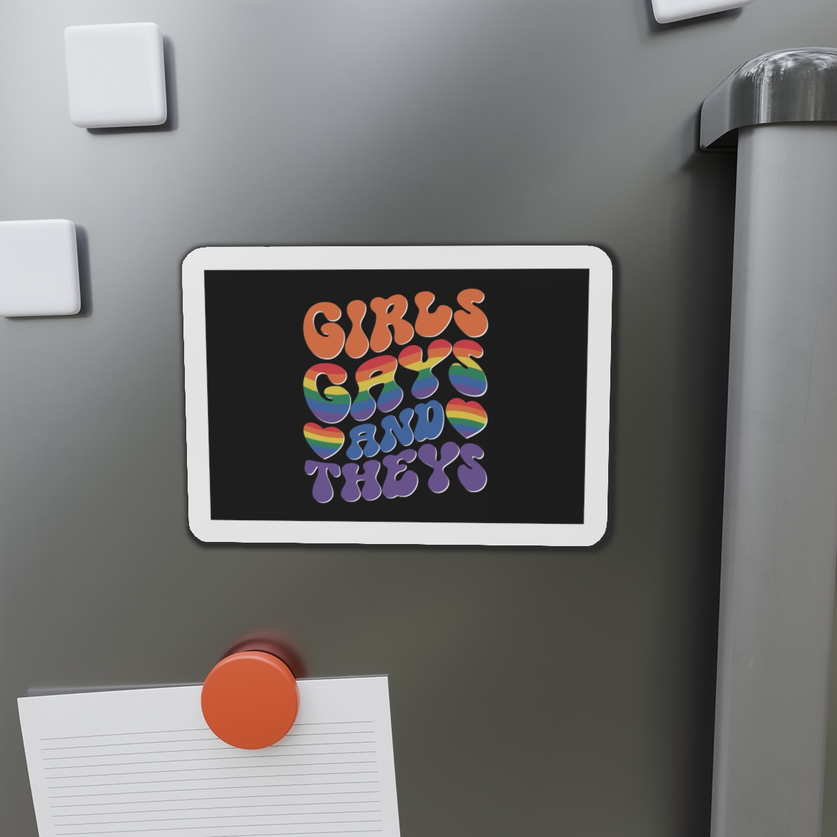 Colorful Poster With Words Girls Theyre Always Theyre Too Much Die Cut Magnets - Image 14