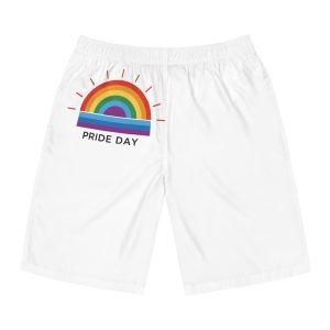 Rainbow Pride Day Celebration Illustration With Colorful Sunburst Design Lgbtq Support Awareness Mens Board Shorts Aop