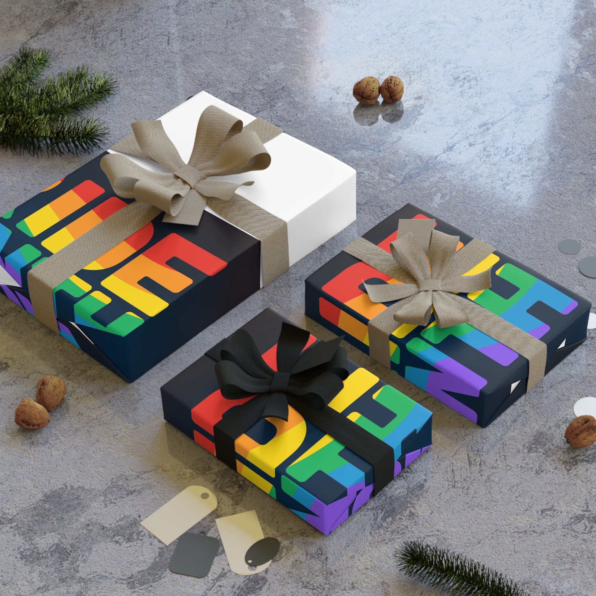 Lgbt Pride Rainbow Flag Lettering Banner Poster Social Media Pride Calligraphy With Gift Wrapping Paper Rolls 1pc - Image 8