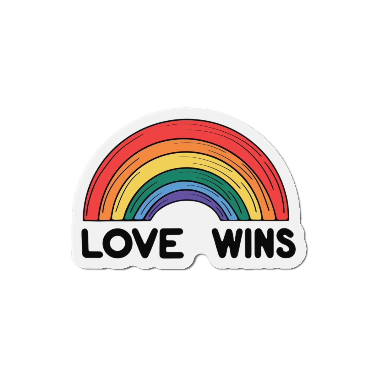 Love Wins Rainbow Pride Illustration Die Cut Magnets - Image 13