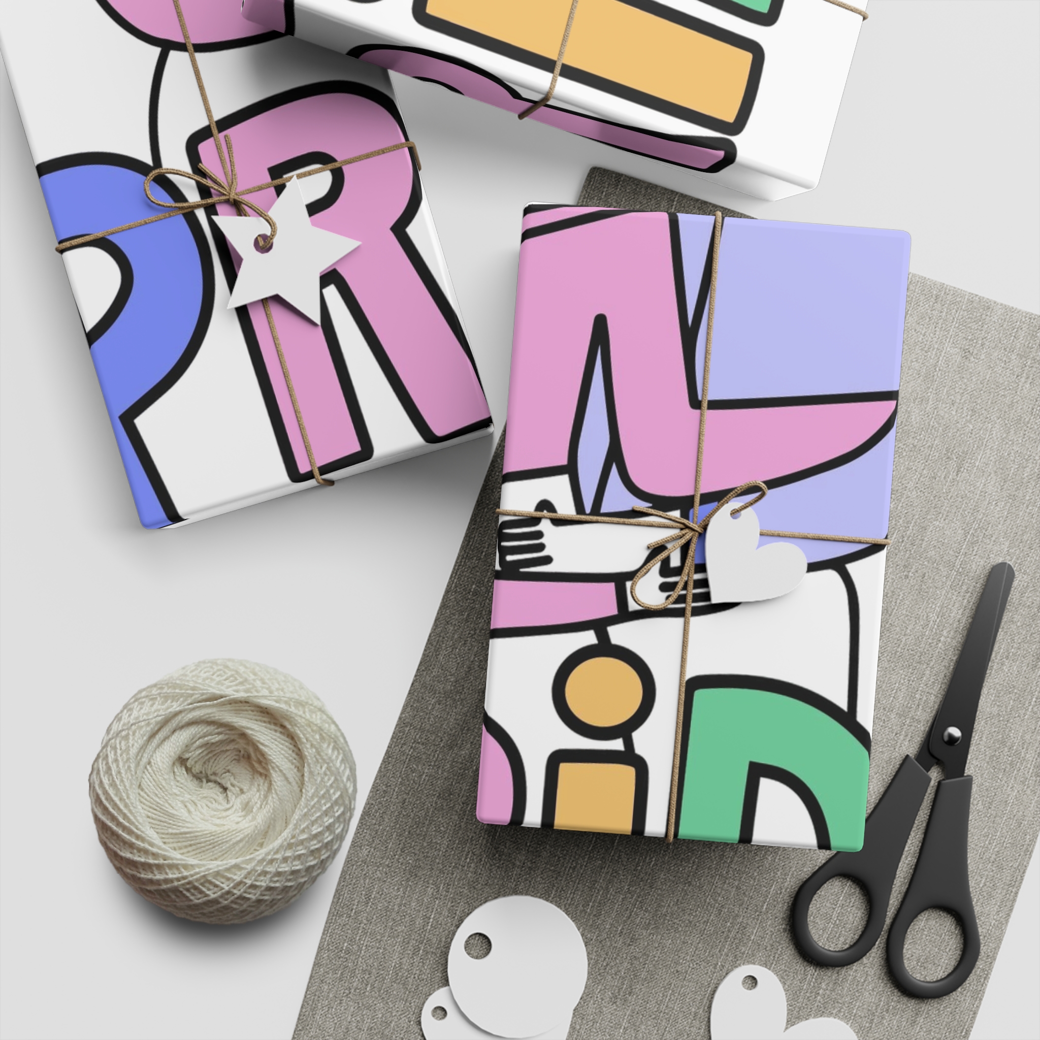 Pride Day Lettering Gift Wrapping Paper Sheets 1pc - Image 5
