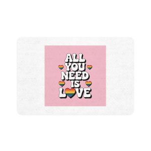 All You Need Is Love Pride Message Pet Food Mat 12x18