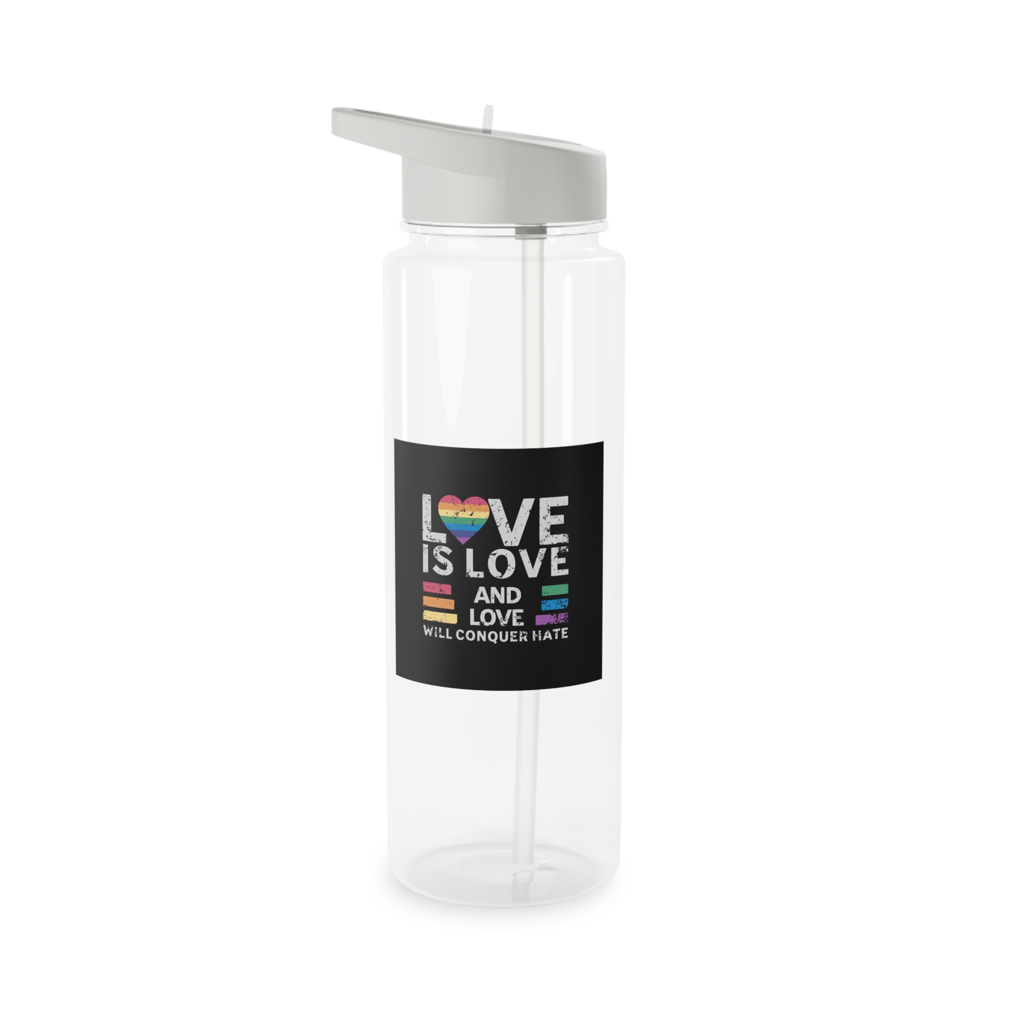Love Is Love and Love Will Conquer Hate Tritan Water Bottle - Image 5