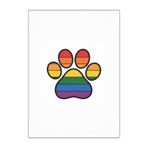 Rainbow Paw Print Symbol Pride Diversity Gift Wrapping Paper Sheets 1pc