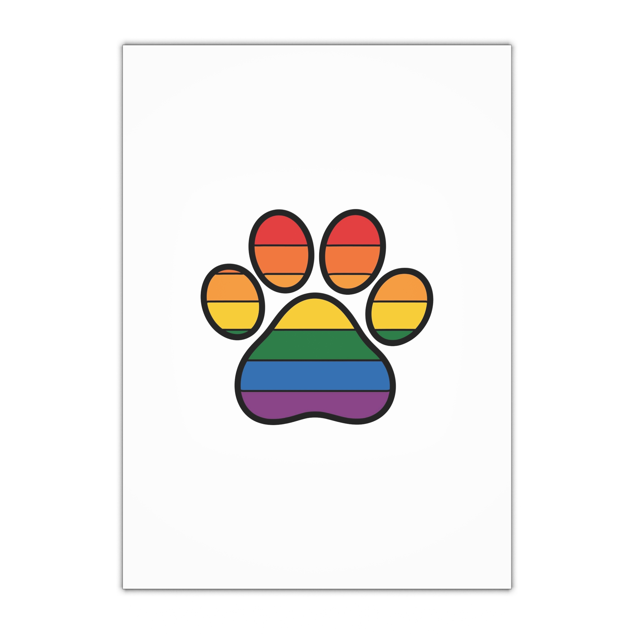 Rainbow Paw Print Symbol Pride Diversity Gift Wrapping Paper Sheets 1pc