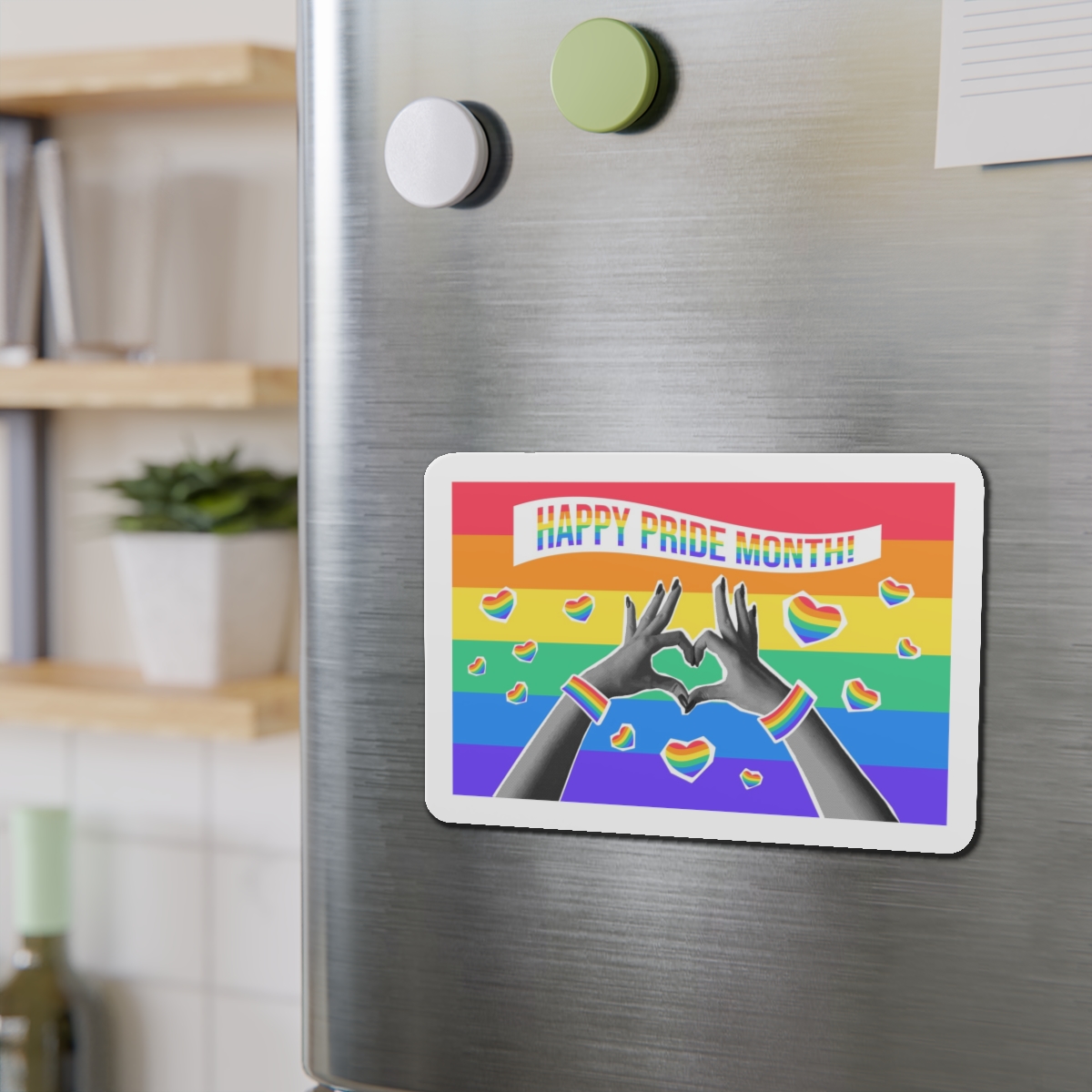 Lgbtq Pride Month Card Y2k Style Trendy Retro Collage Halftone Hands Die Cut Magnets - Image 15