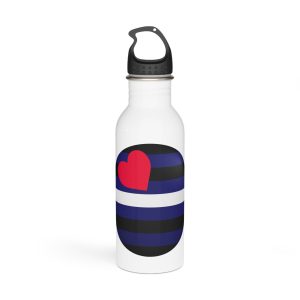 Flag Leather Lgbtq Glossy Circular Flag Button Appearance 3d Icon Design With Depth Stainless Steel Water Bottle