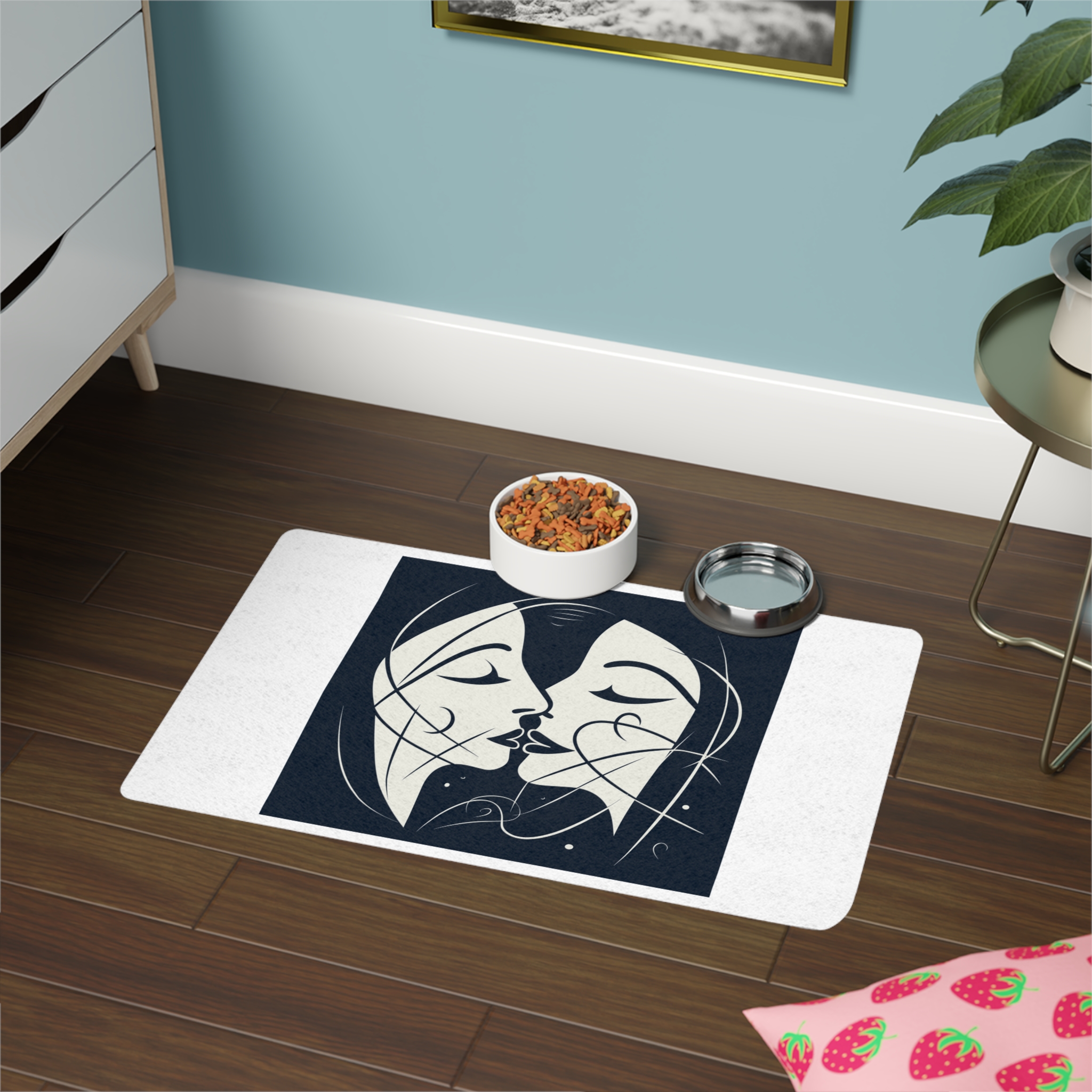 Woman Kiss Pet Food Mat 12x18 - Image 4