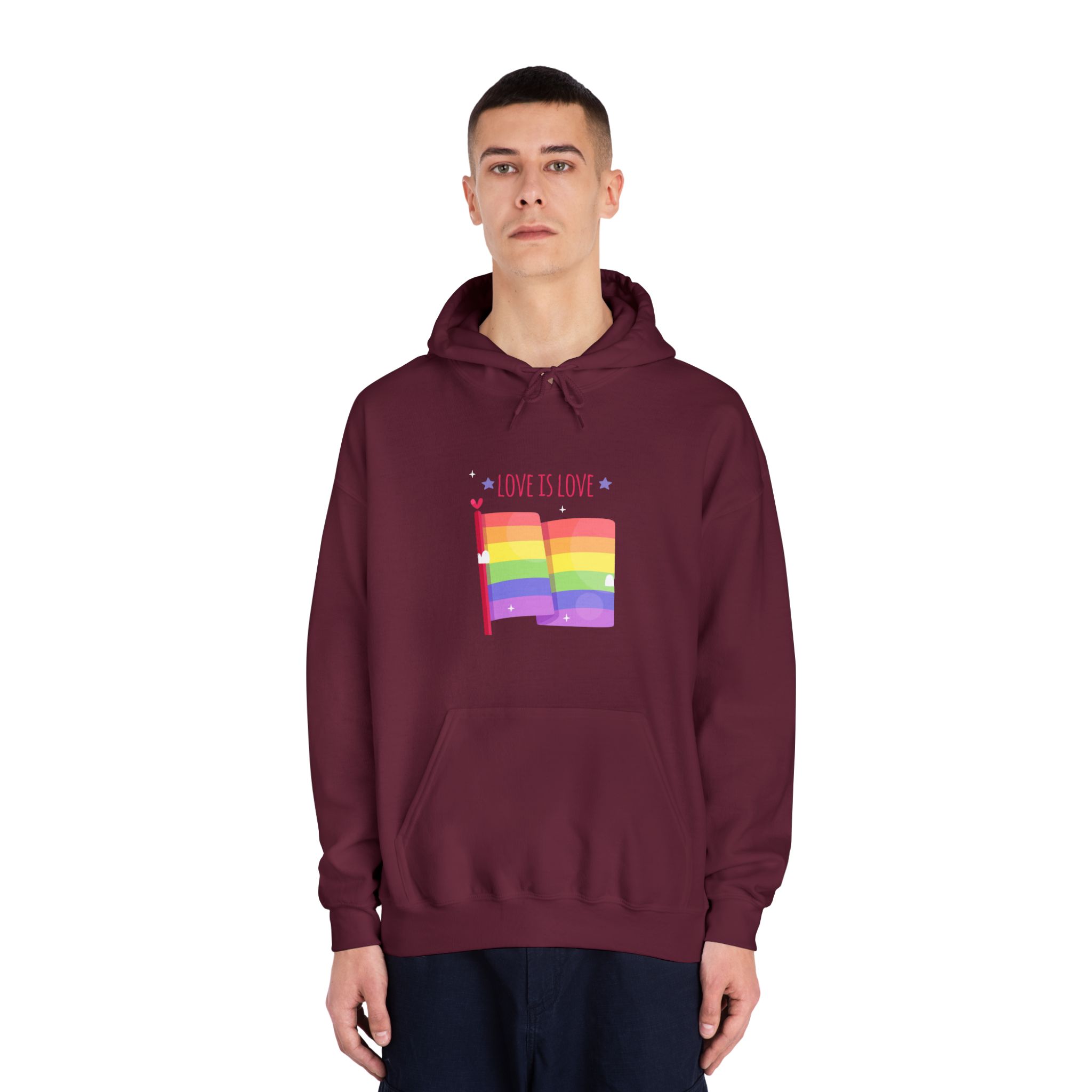 Pride Day Flag With Love Unisex Dryblend Hooded Sweatshirt - Image 19