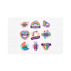 Labels Design Pride Day Event Pet Food Mat 12x18