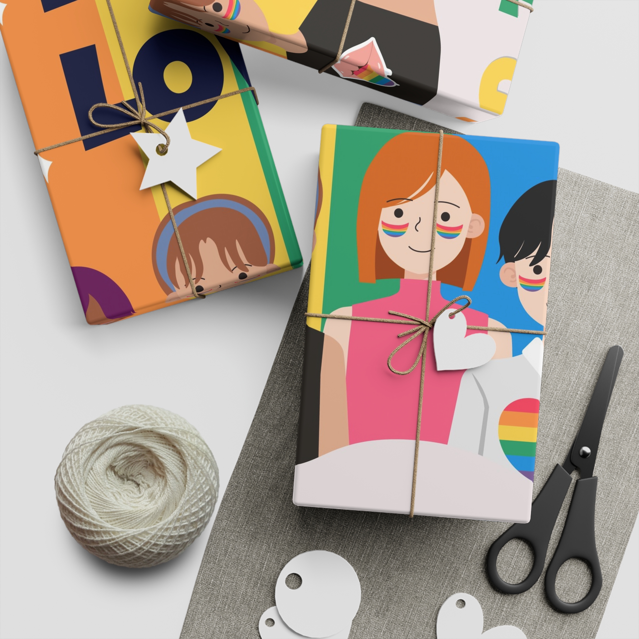 Lgbtq Pride Month Poster Vector With Diverse Characters Rainbow Celebrate Love Inclusivity Gift Wrapping Paper Sheets 1pc - Image 2