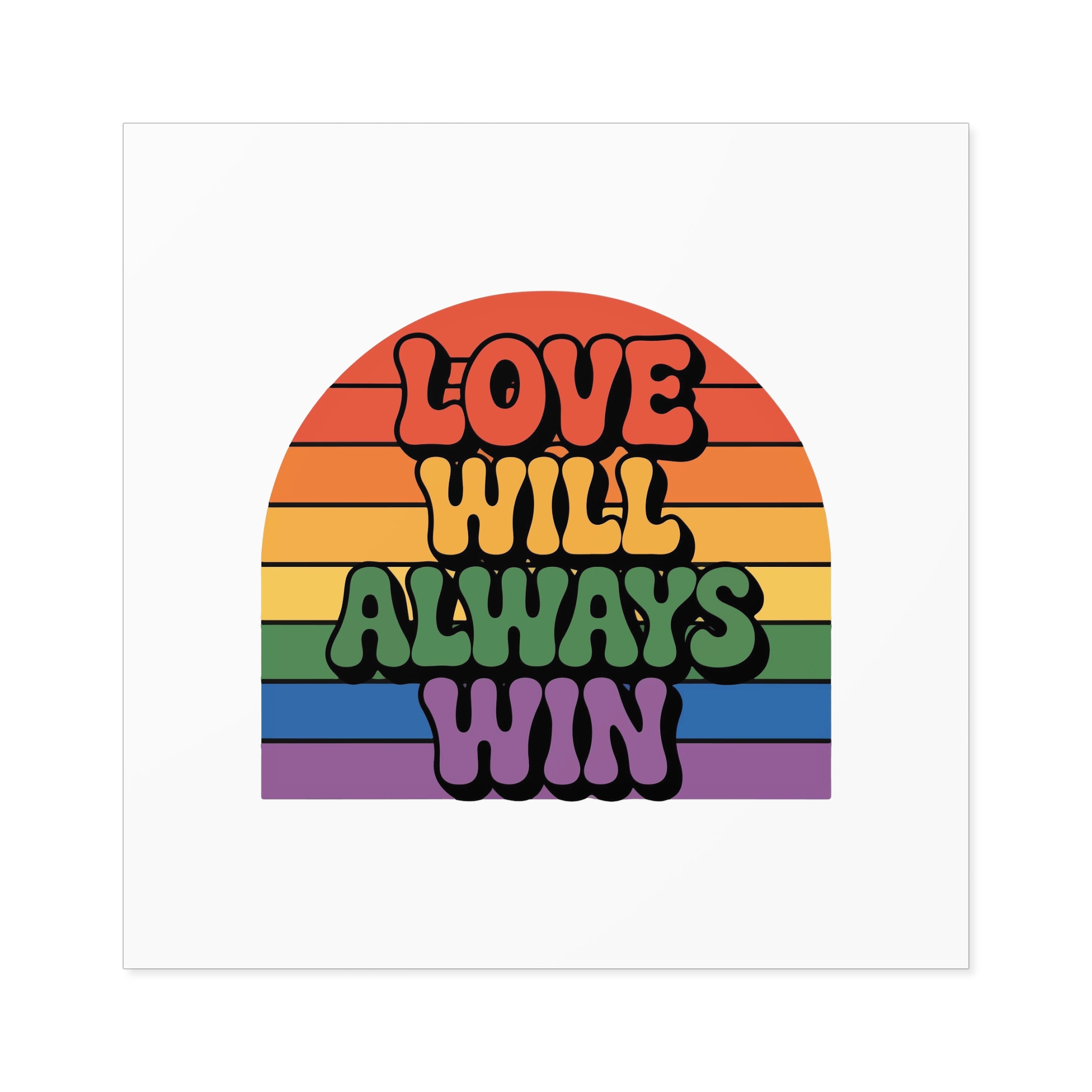 Love Will Always Win Pride Celebration Laminate Stickers Square - Image 49