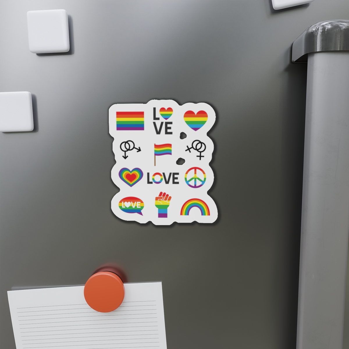 Vector Set Lgbt Homosexual Rainbow Flag Die Cut Magnets - Image 11