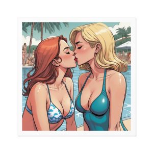 Lesbian Pride Design 4C84D6 Laminate Stickers Square