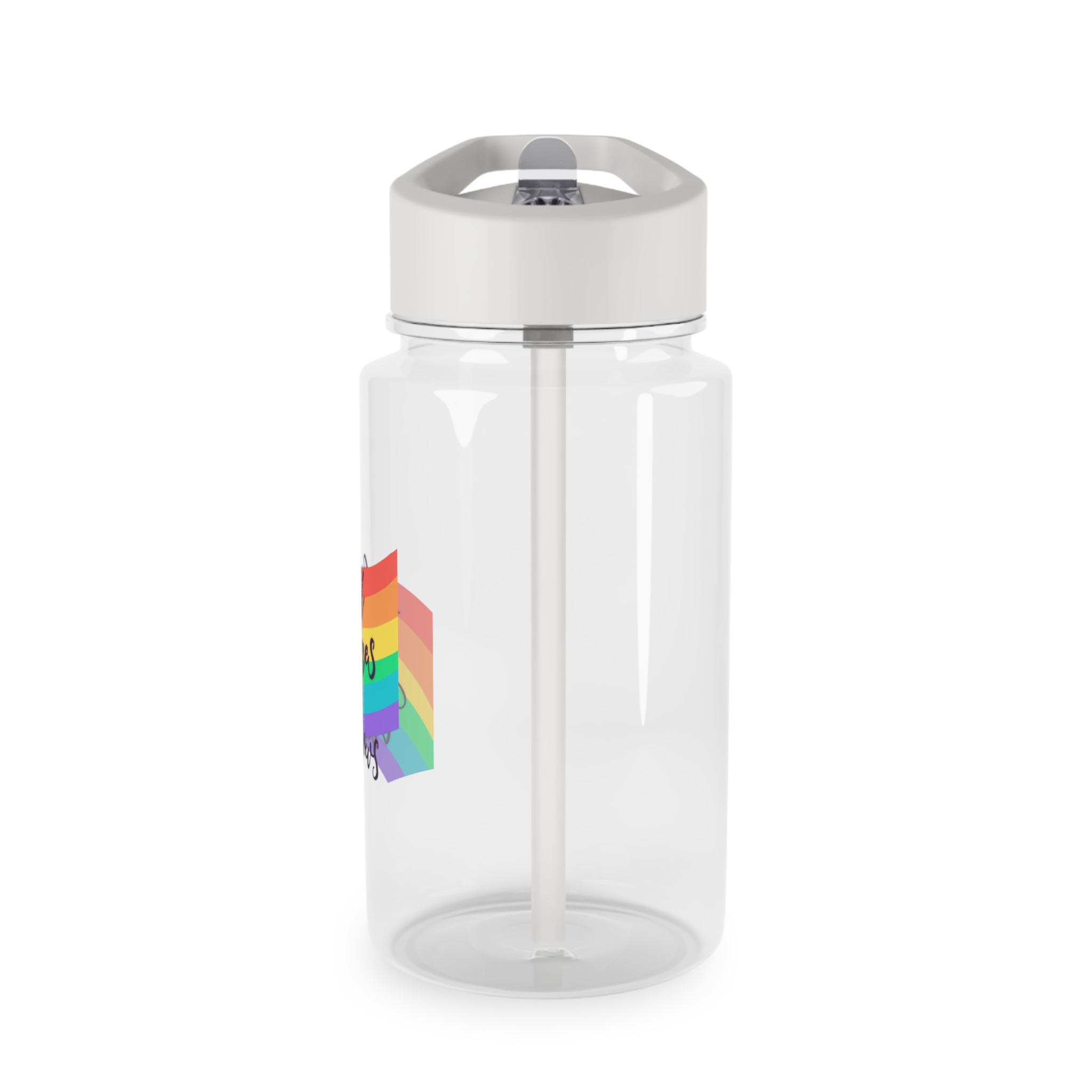 Pride Day Lettering With Rainbow Colors Tritan Water Bottle - Image 3