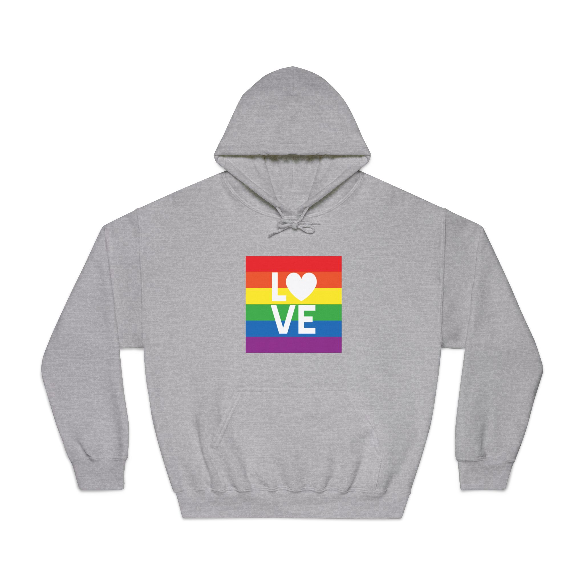 Love Lgbt Heart Squere White Unisex Dryblend Hooded Sweatshirt - Image 13