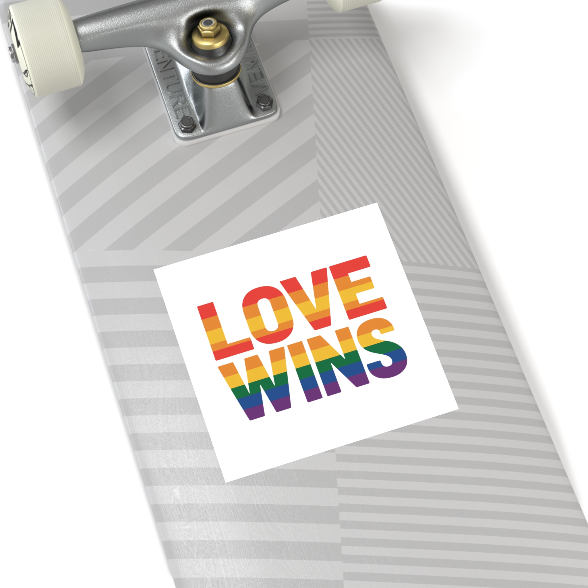 Love Wins Rainbow Pride Message1 Laminate Stickers Square - Image 44