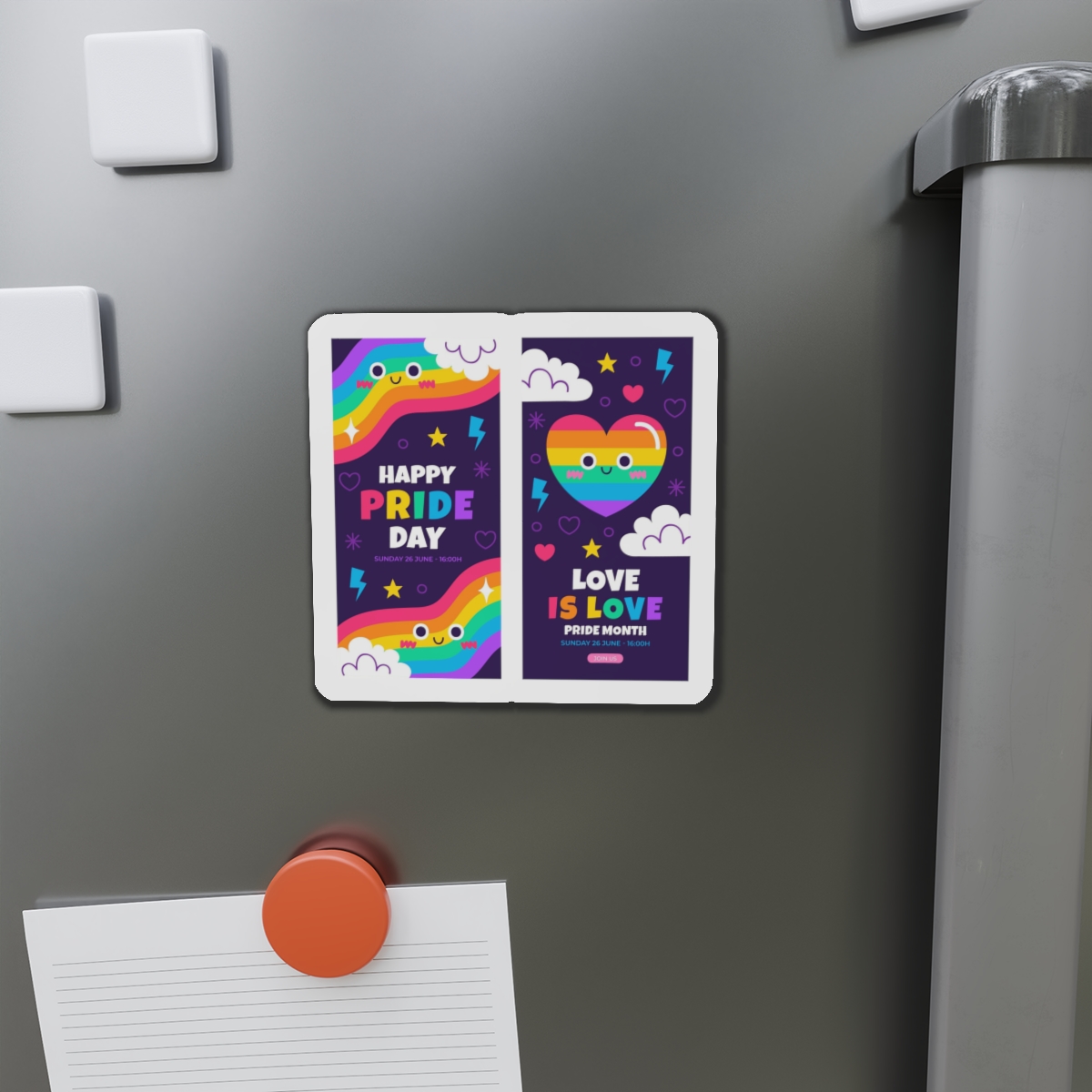 Flat Pride Month Vertical Banners Collection Die Cut Magnets - Image 11