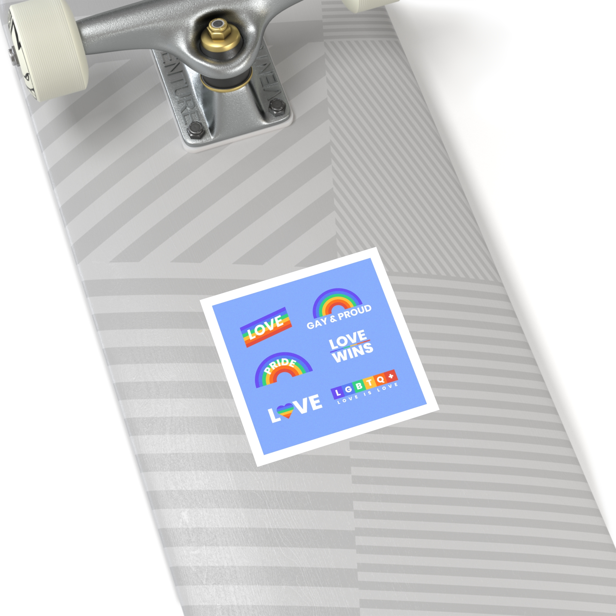 Pride Day Concept Rainbow Labels Laminate Stickers Square - Image 28