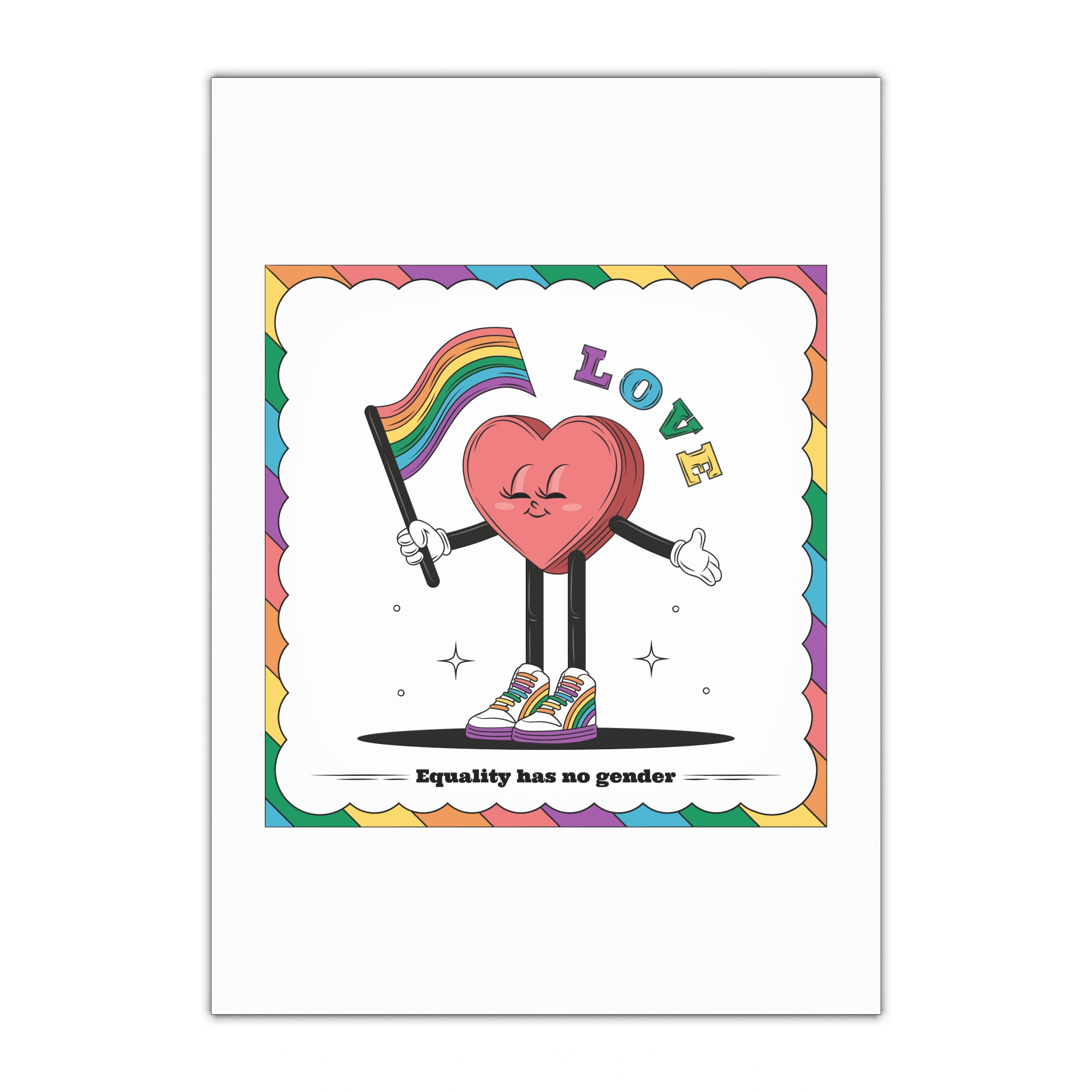 Hand Drawn Illustration Pride Month Celebration Gift Wrapping Paper Sheets 1pc
