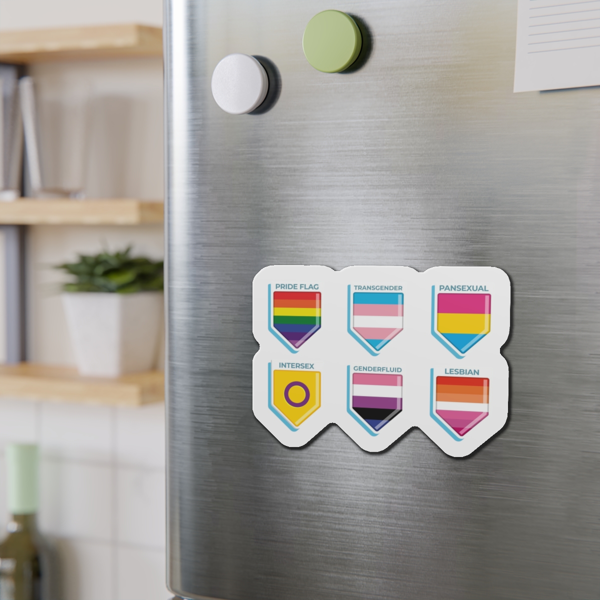 Flat Pride Month Lgbt Flags Collection Die Cut Magnets - Image 15