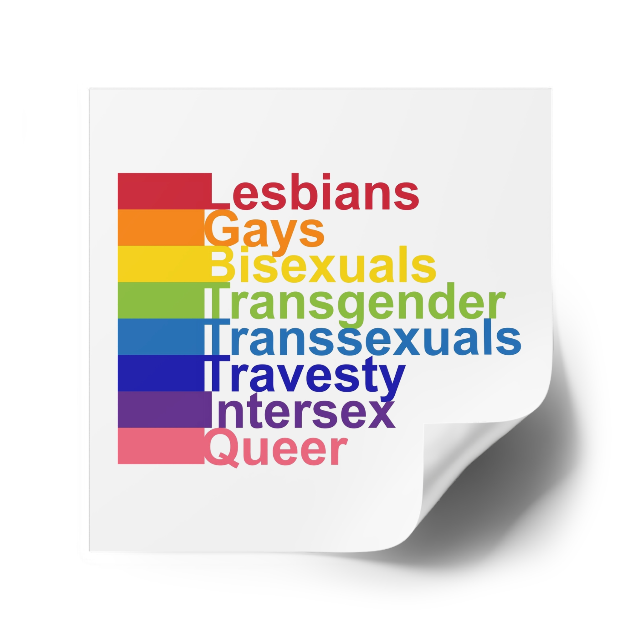 Lgbt Concept Motivating Phrase Colors Rainbow Decoding Abbreviations Lgbt Lesbian Gay Bisexual Transgender Transsexual Travesty Intersex Queer Laminate Stickers Square - Image 34