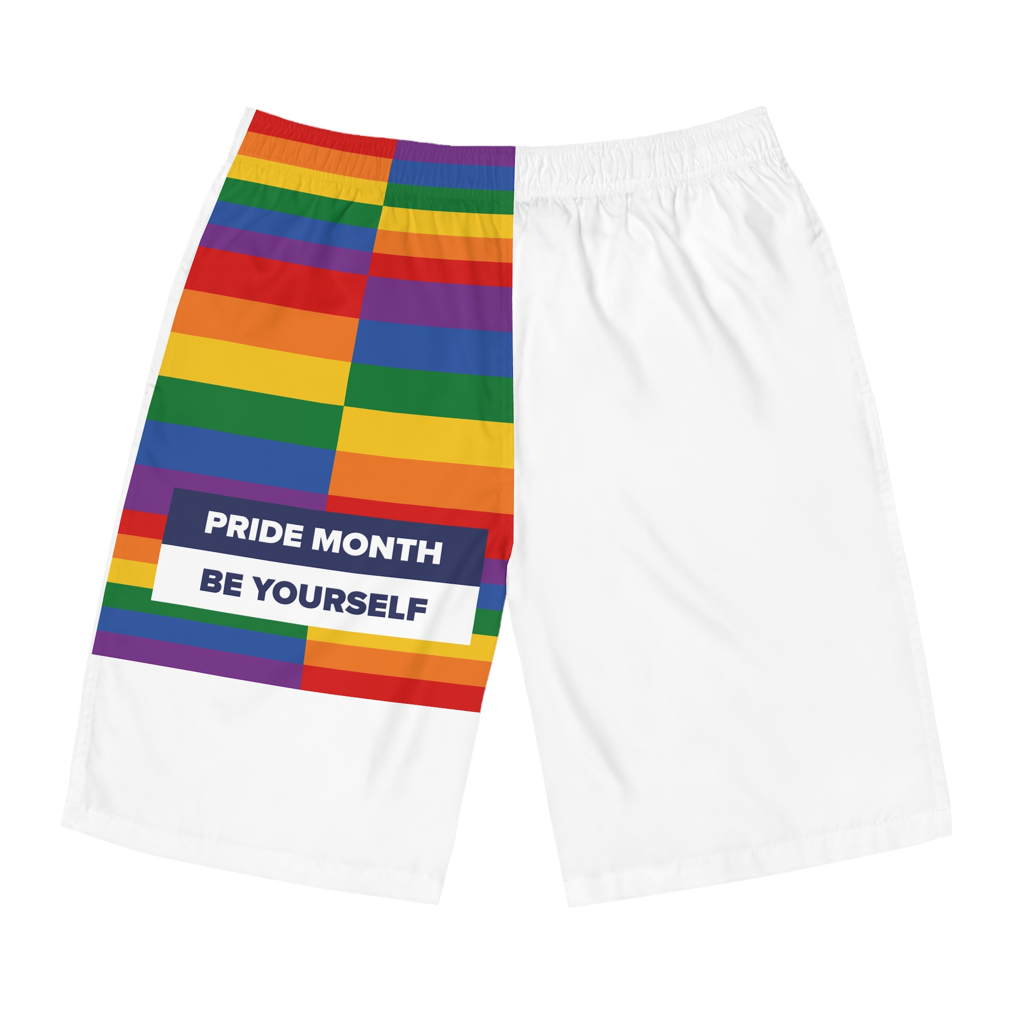 Lgbt Pride Month June Lesbian Gay Bisexual Transgender Lgbtq Flag Rainbow Vector(3) Mens Board Shorts Aop