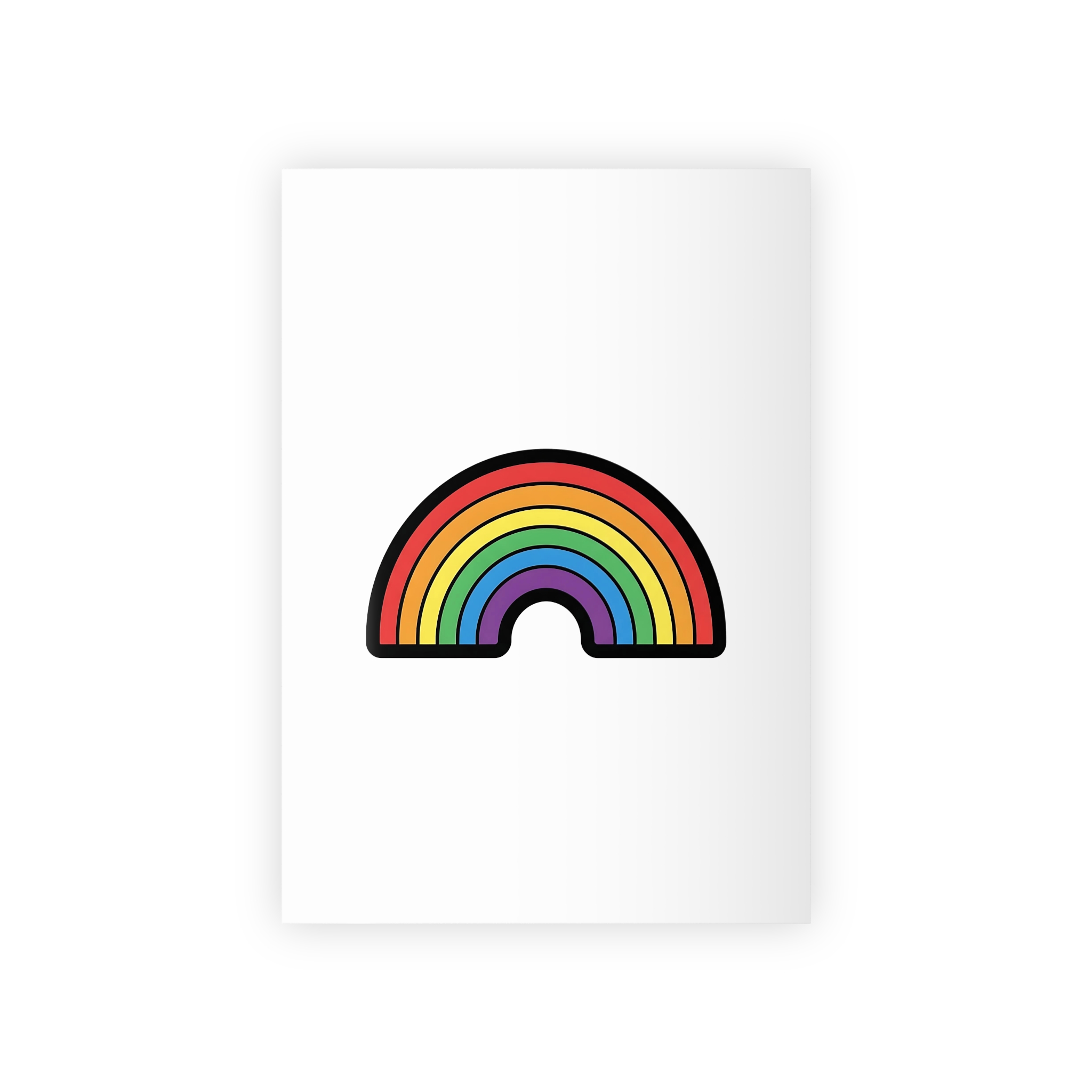 Colorful Rainbow Illustration White Background Gift Wrapping Paper Rolls 1pc