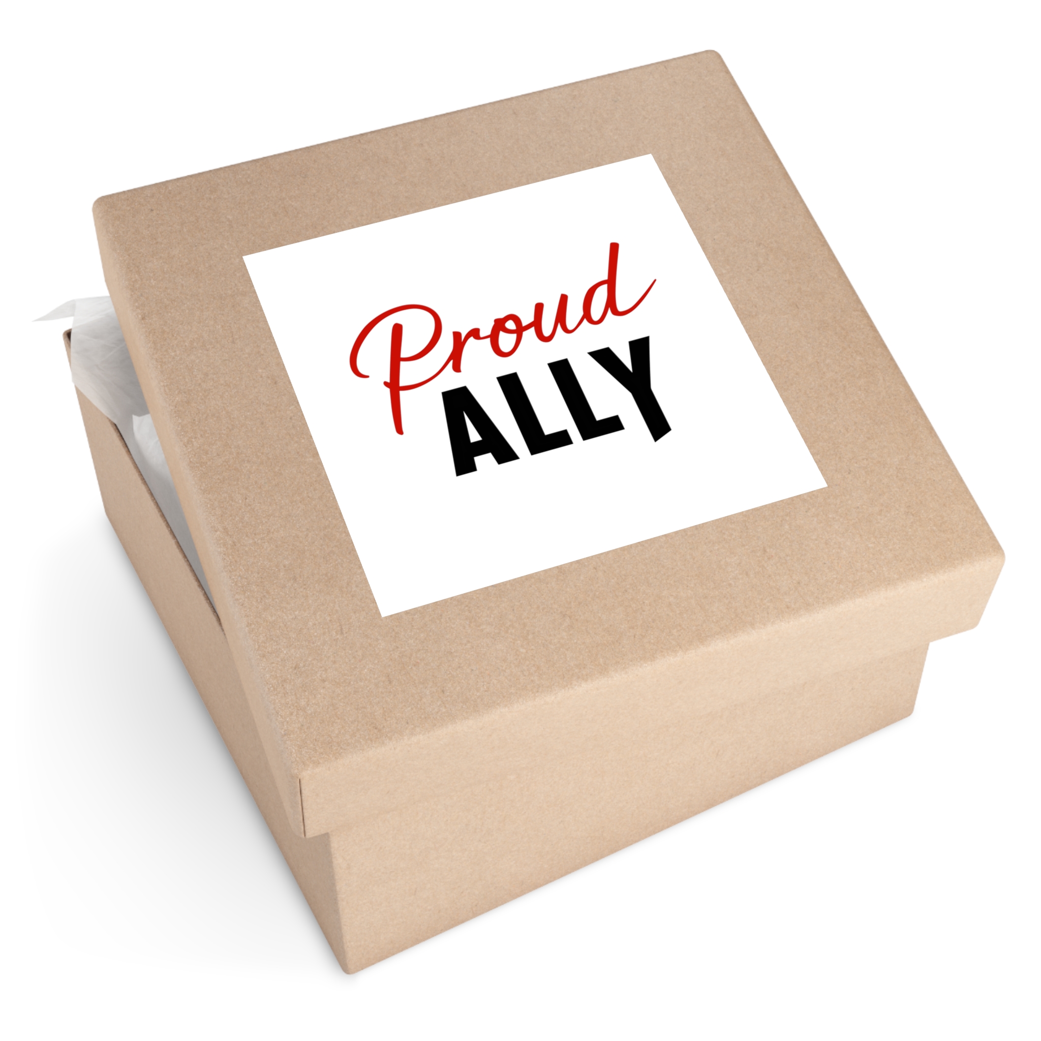 Proud Ally T Shirt Design Isolated White Background Laminate Stickers Square - Image 79