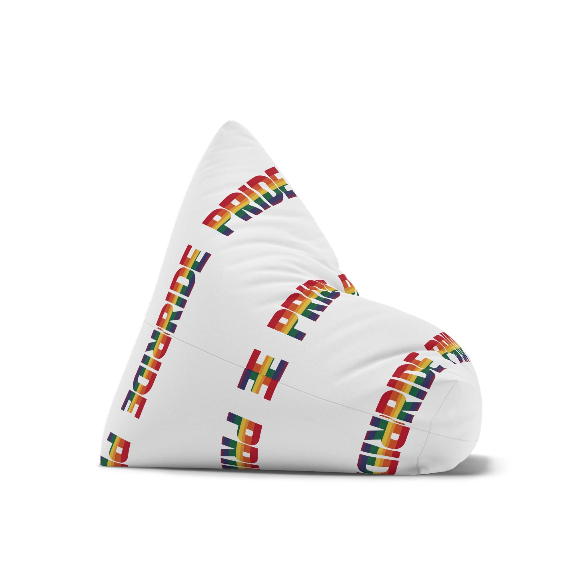 Rainbow Colored Text That Says Rainbow Middle Bean Bag Chair Cover - Image 7