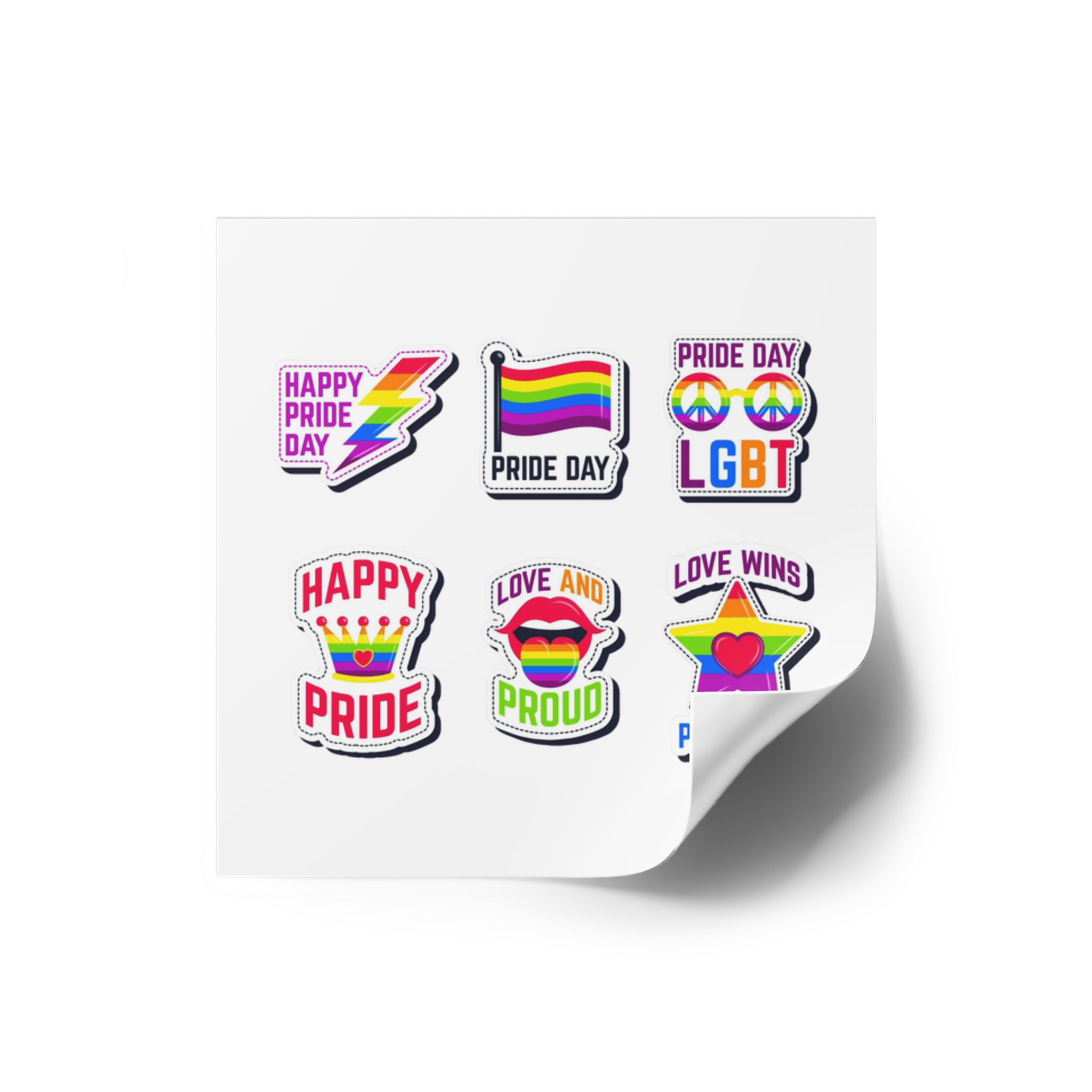 Label Collection With Pride Day Theme Laminate Stickers Square - Image 14