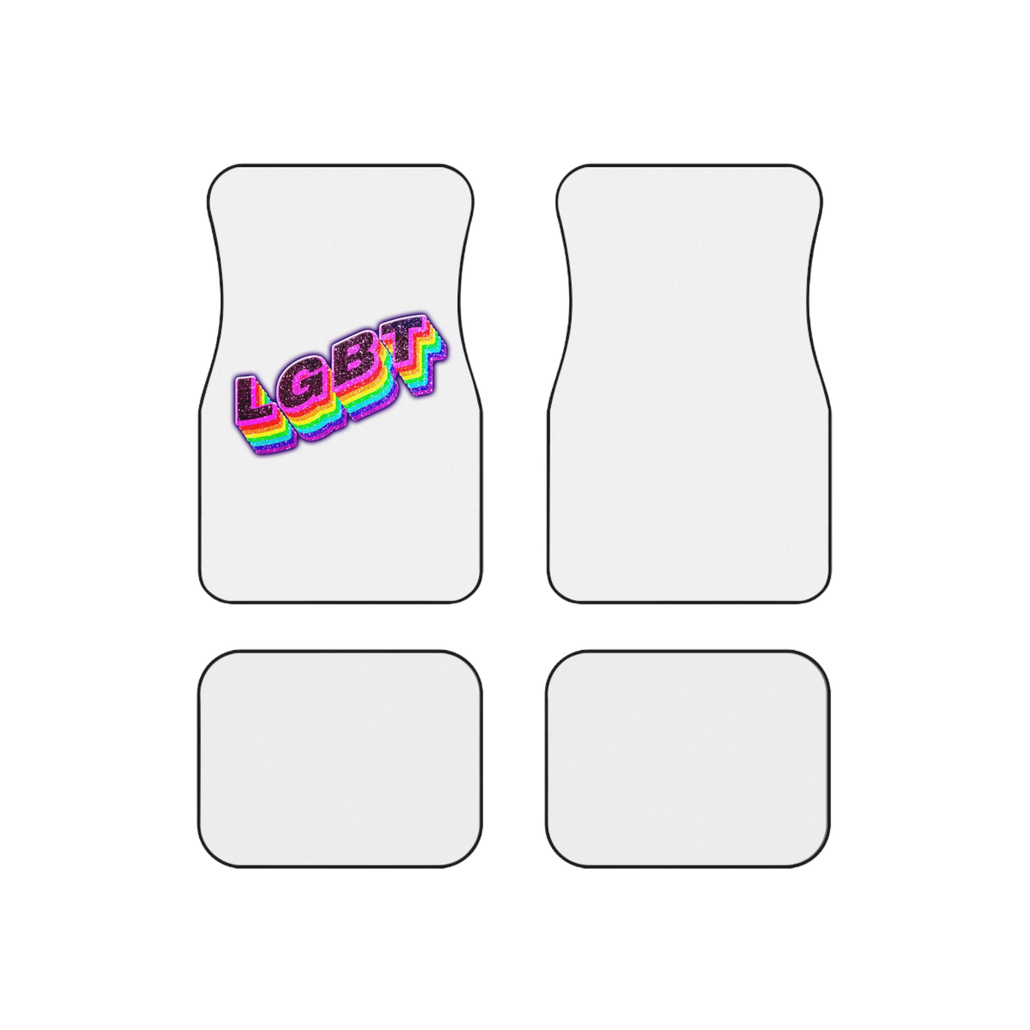 Png Word Lgbt Rainbow Typography Car Mats Set Of 4