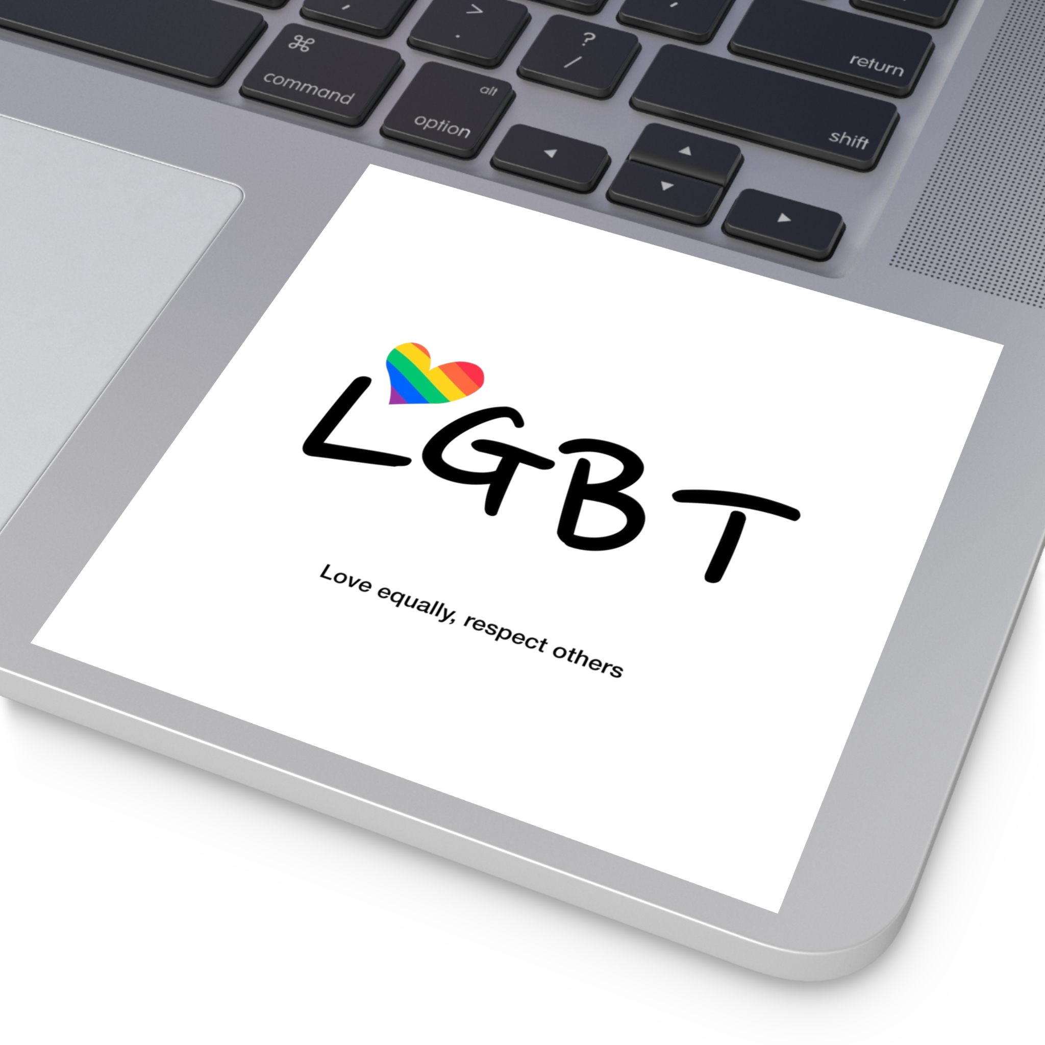Love Letter Pride Rainbow Lettering Text Writing Pattern Freedom Love Heart Homo Colors Flag Parade(3) Laminate Stickers Square - Image 47