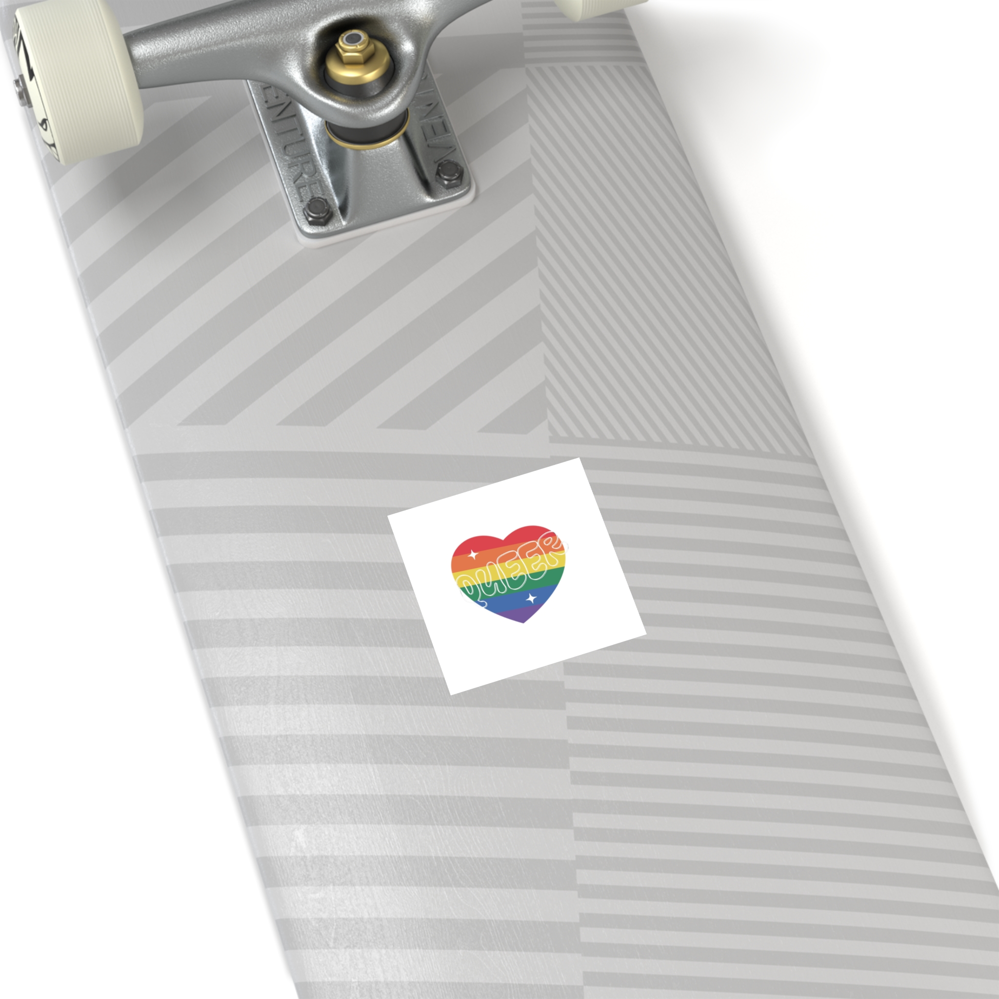 Queer Pride Heart Laminate Stickers Square - Image 8