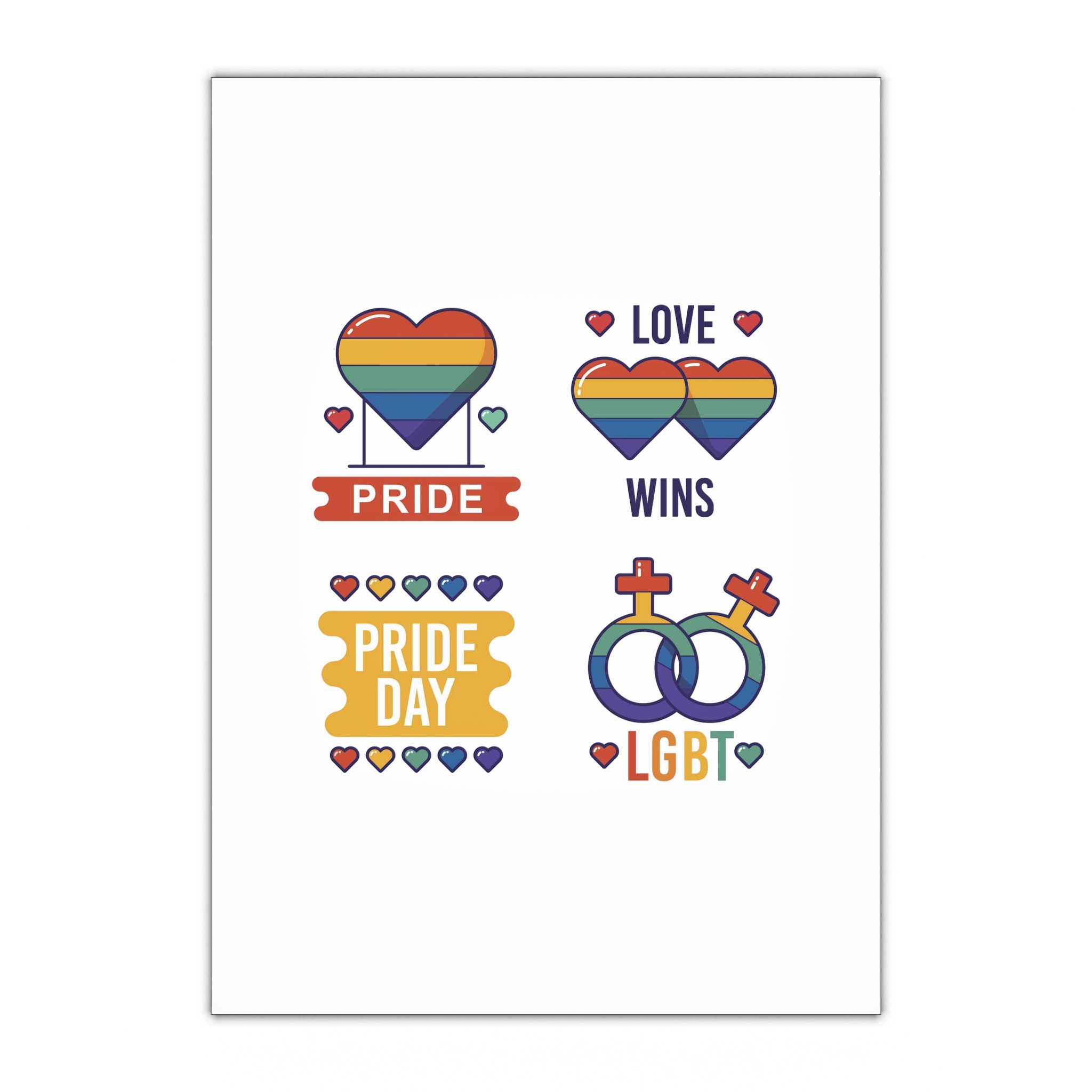 Pride Day Label Collection Concept Gift Wrapping Paper Sheets 1pc