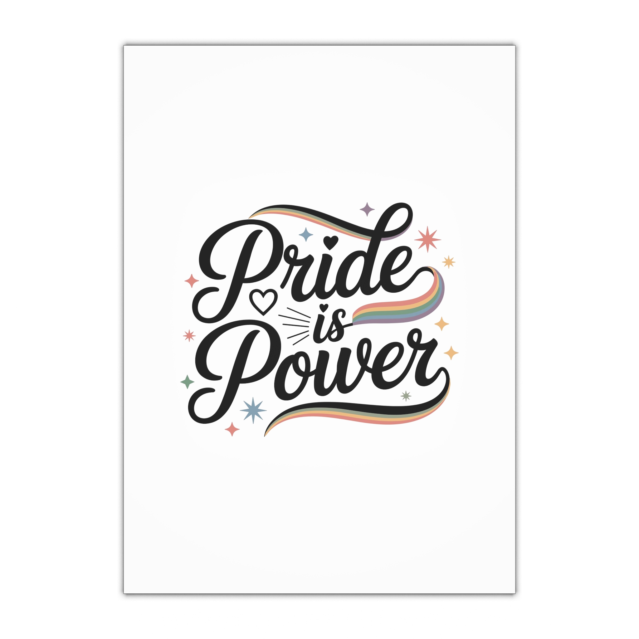 Pride Is Power T Shirt Design Isolated White Background Gift Wrapping Paper Sheets 1pc