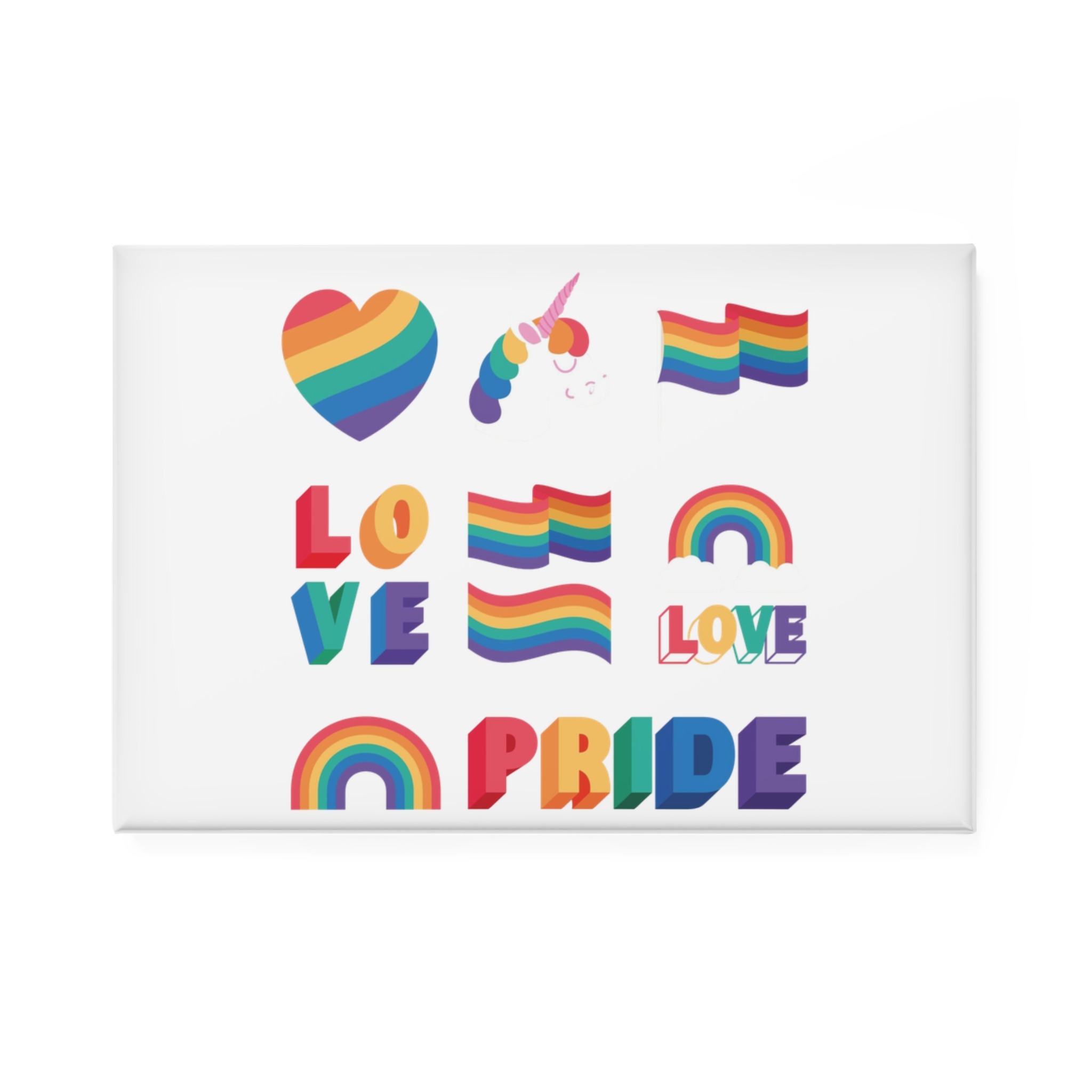 Set Ten Lgbtq Pride Items Button Magnet Rectangle 1 And 10 Pcs